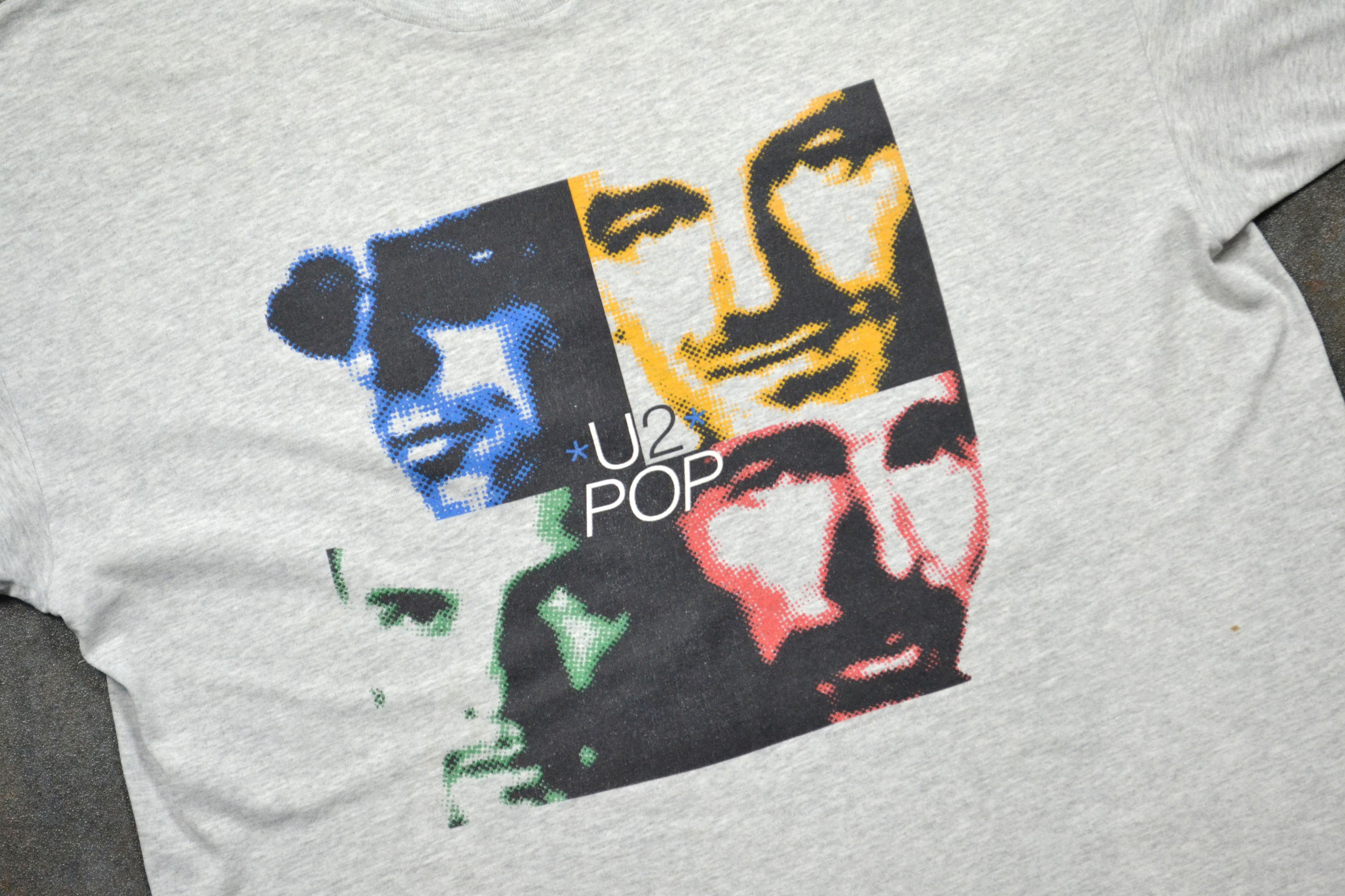 Vintage 1997 U2 Pop Tour Grey Rock Band T Shirt Size US XL / EU 56 / 4 - 2 Thumbnail