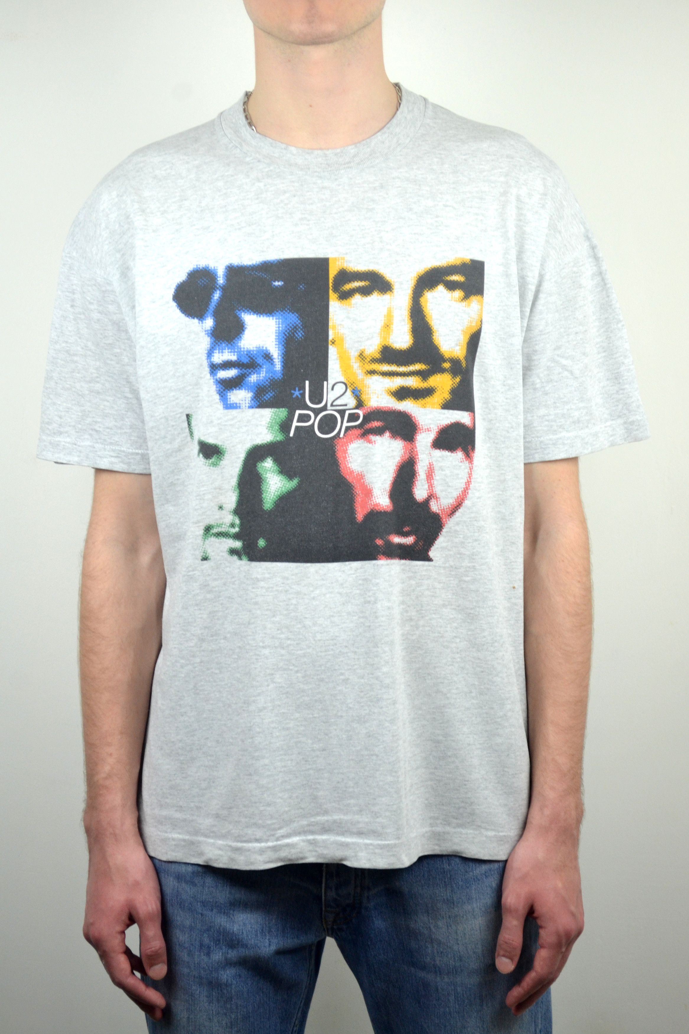 1997 U2 Pop Tour Grey Rock Band T Shirt
