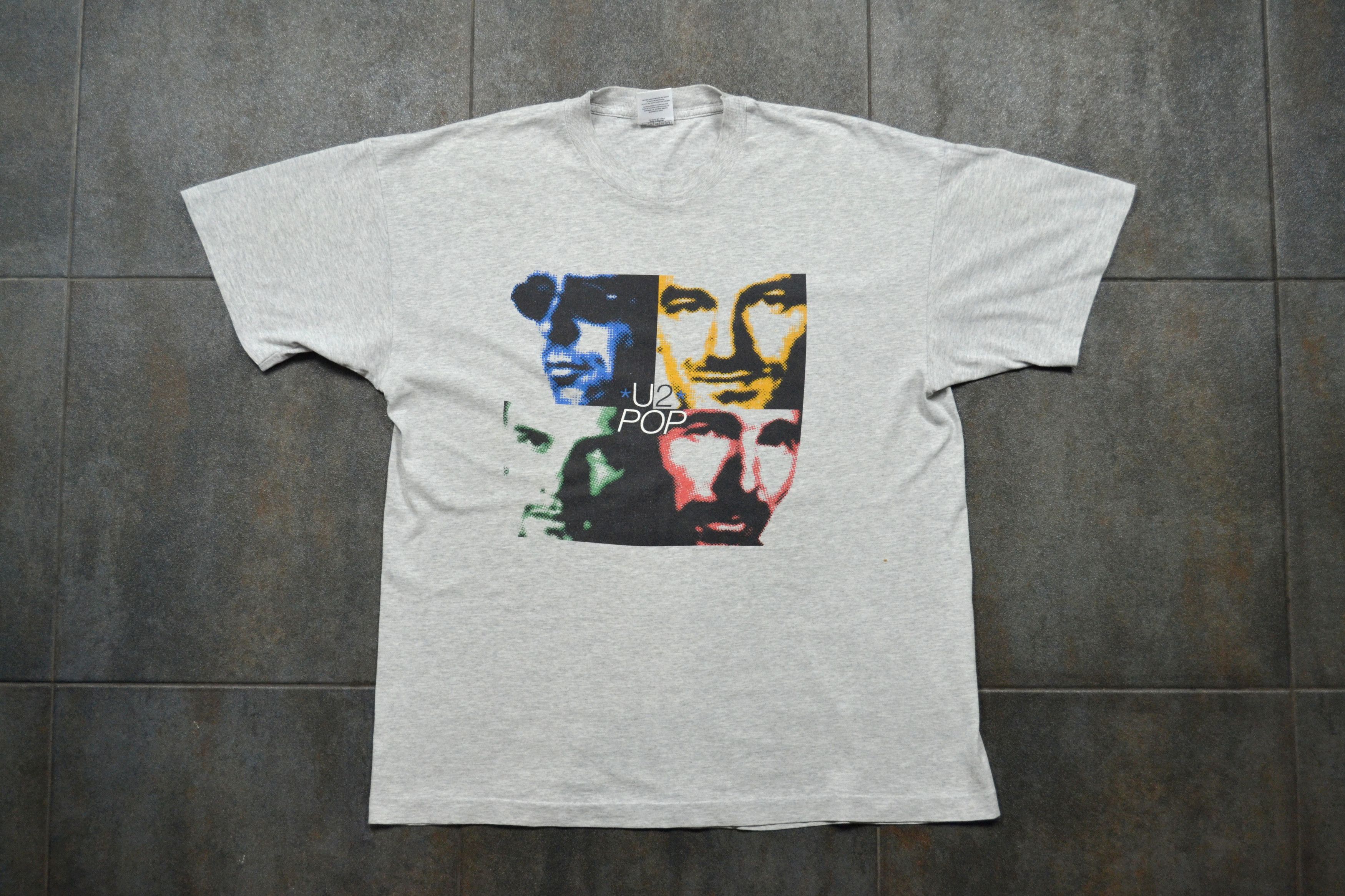 Vintage 1997 U2 Pop Tour Grey Rock Band T Shirt Size US XL / EU 56 / 4 - 4 Thumbnail