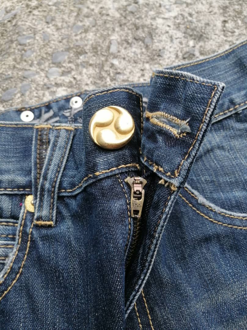 Japanese Brand Osaka Big Train Embroidered Distressed Denim Jeans Size US 29 - 5 Thumbnail