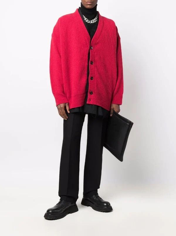 Raf Simons Oversized layered wool cardigan Size US S / EU 44-46 / 1 - 1 Thumbnail