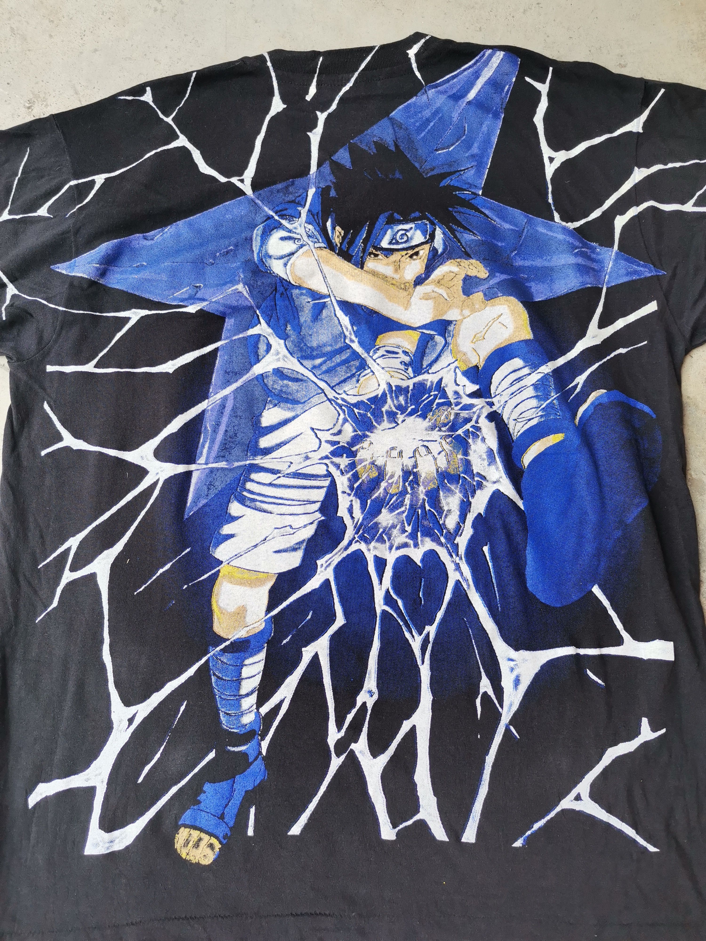 Anime Vintage 90s Bootleg " Sasuke Uchiha" Naruto Reprint Size US XL / EU 56 / 4 - 4 Thumbnail