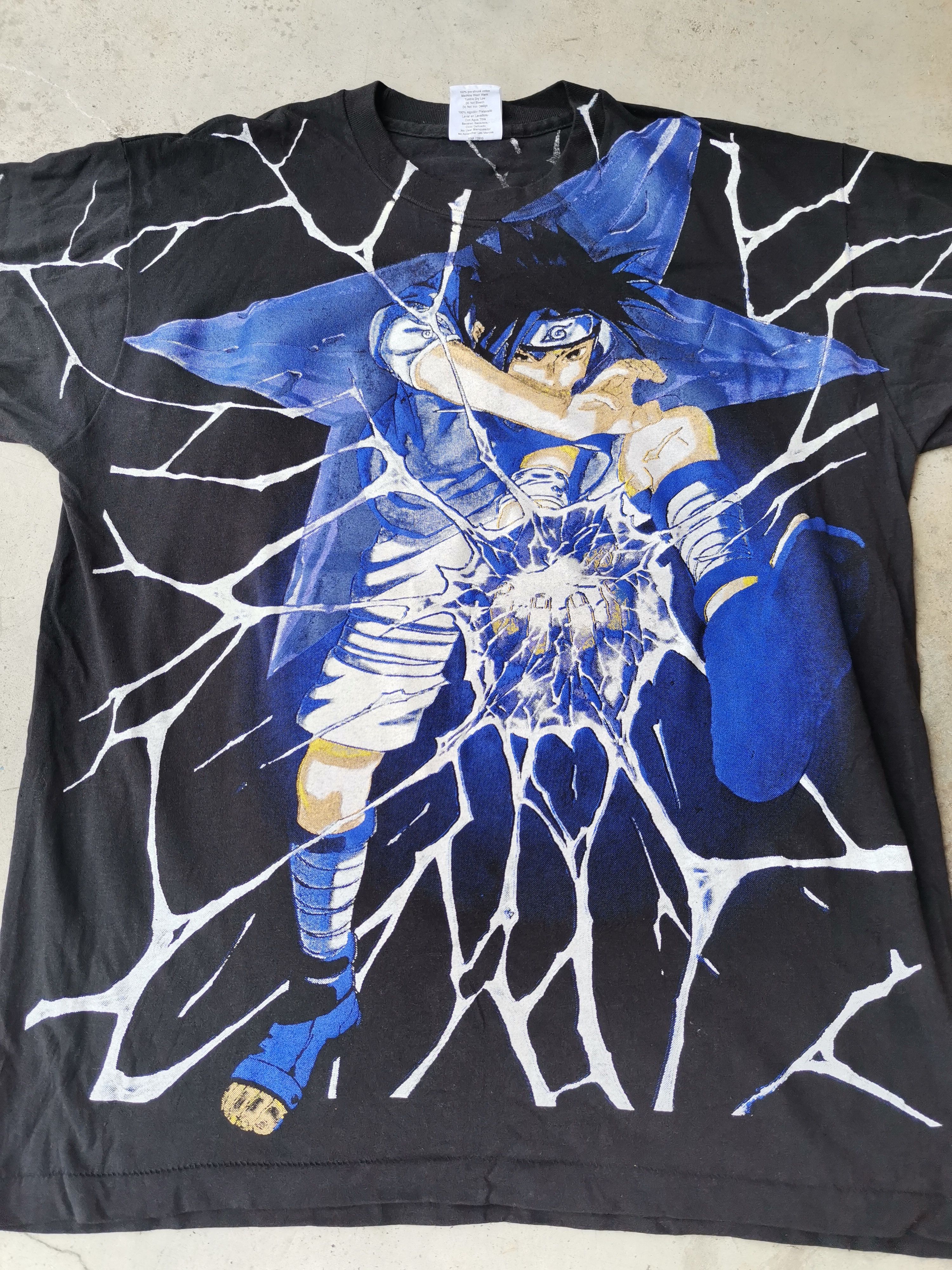 Anime Vintage 90s Bootleg " Sasuke Uchiha" Naruto Reprint Size US XL / EU 56 / 4 - 2 Thumbnail