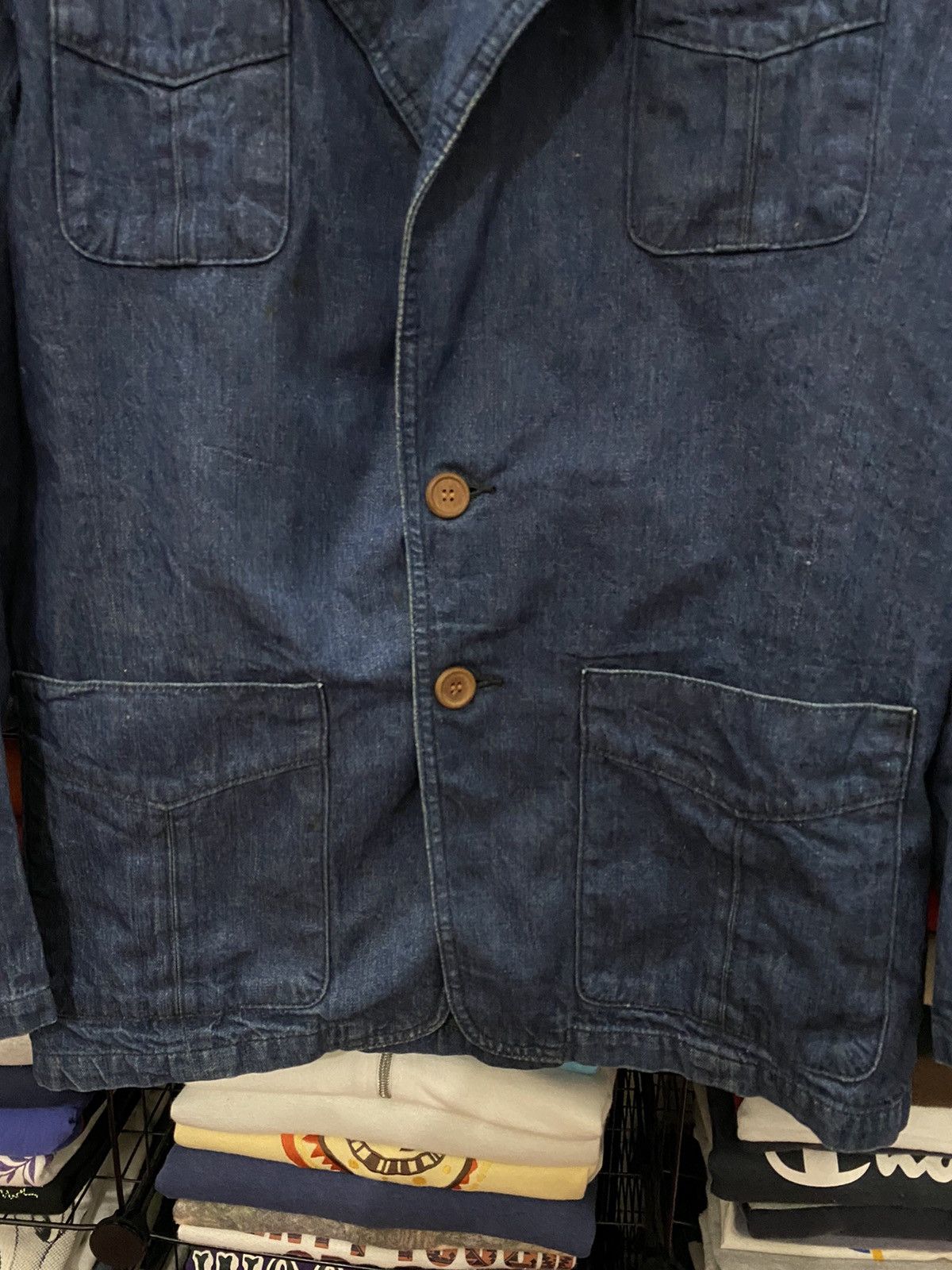 Edwin × Vintage 🔥VINTAGE 90’s EDWIN MR.50 DENIM JACKET Size US L / EU 52-54 / 3 - 3 Thumbnail