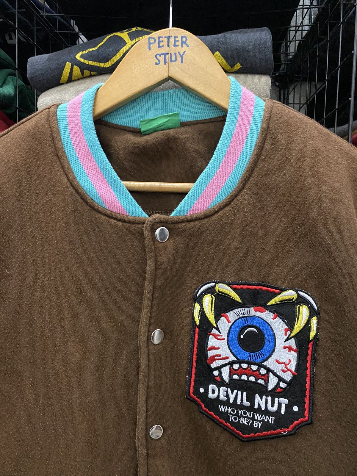 Japanese Brand DEVIL NUT VARSITY JACKET NICE DESIGN Size US M / EU 48-50 / 2 - 3 Thumbnail