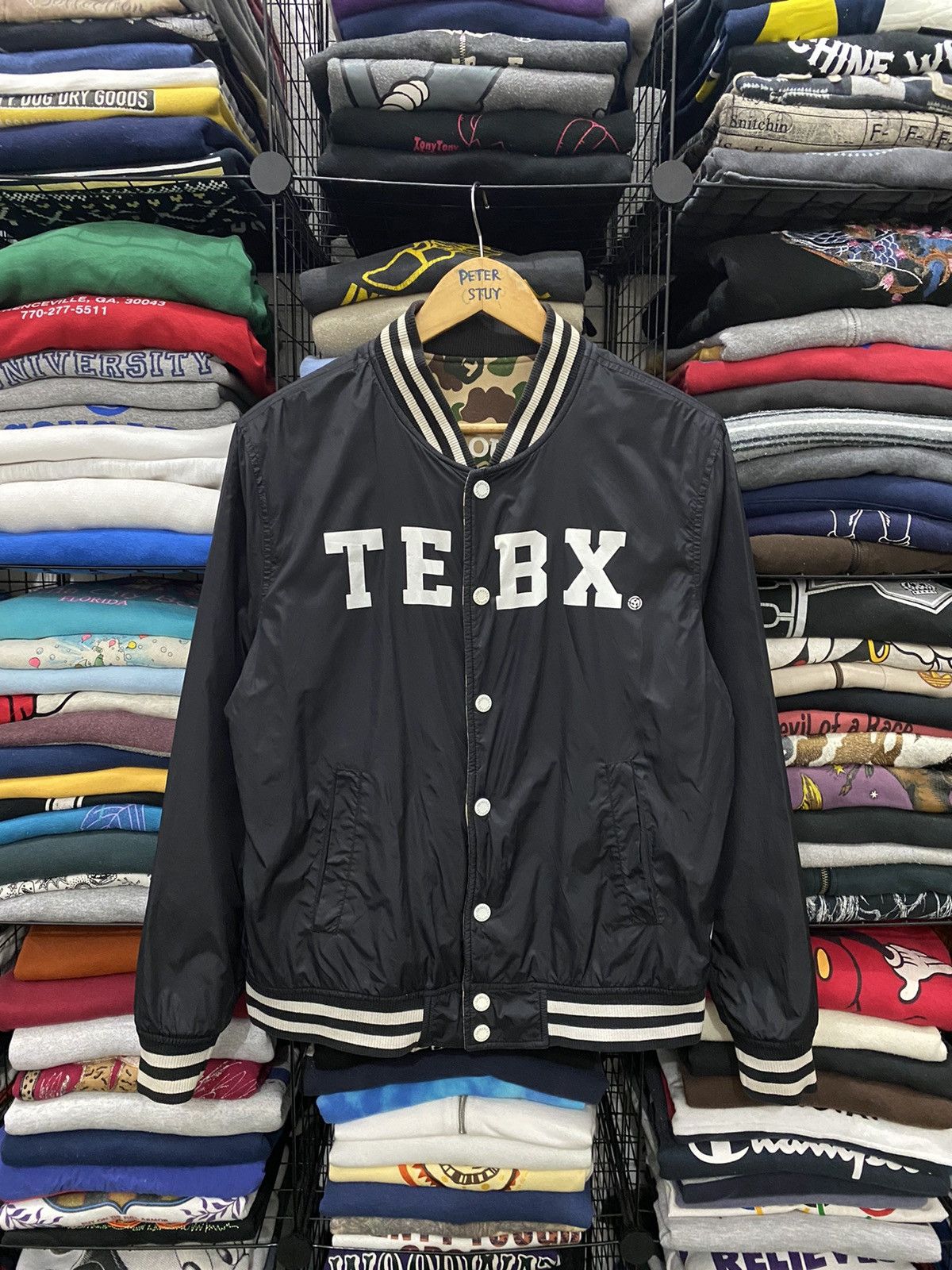 Japanese Brand TEEBOX REVERSIBLE BOMBER JACKET NICE DESIGN Size US M / EU 48-50 / 2 - 6 Thumbnail