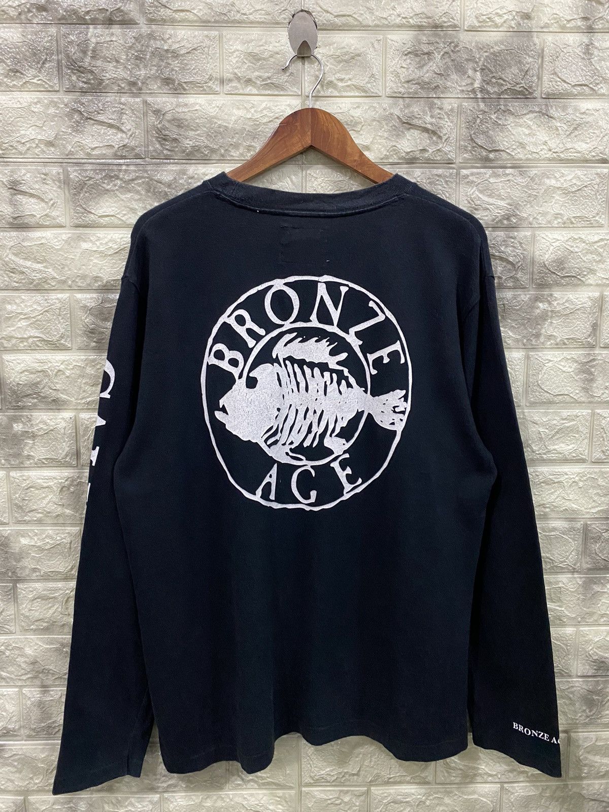 image of Bronze 56K x Vintage Bronze Big Logo Shirt in Black, Men's (Size Medium)