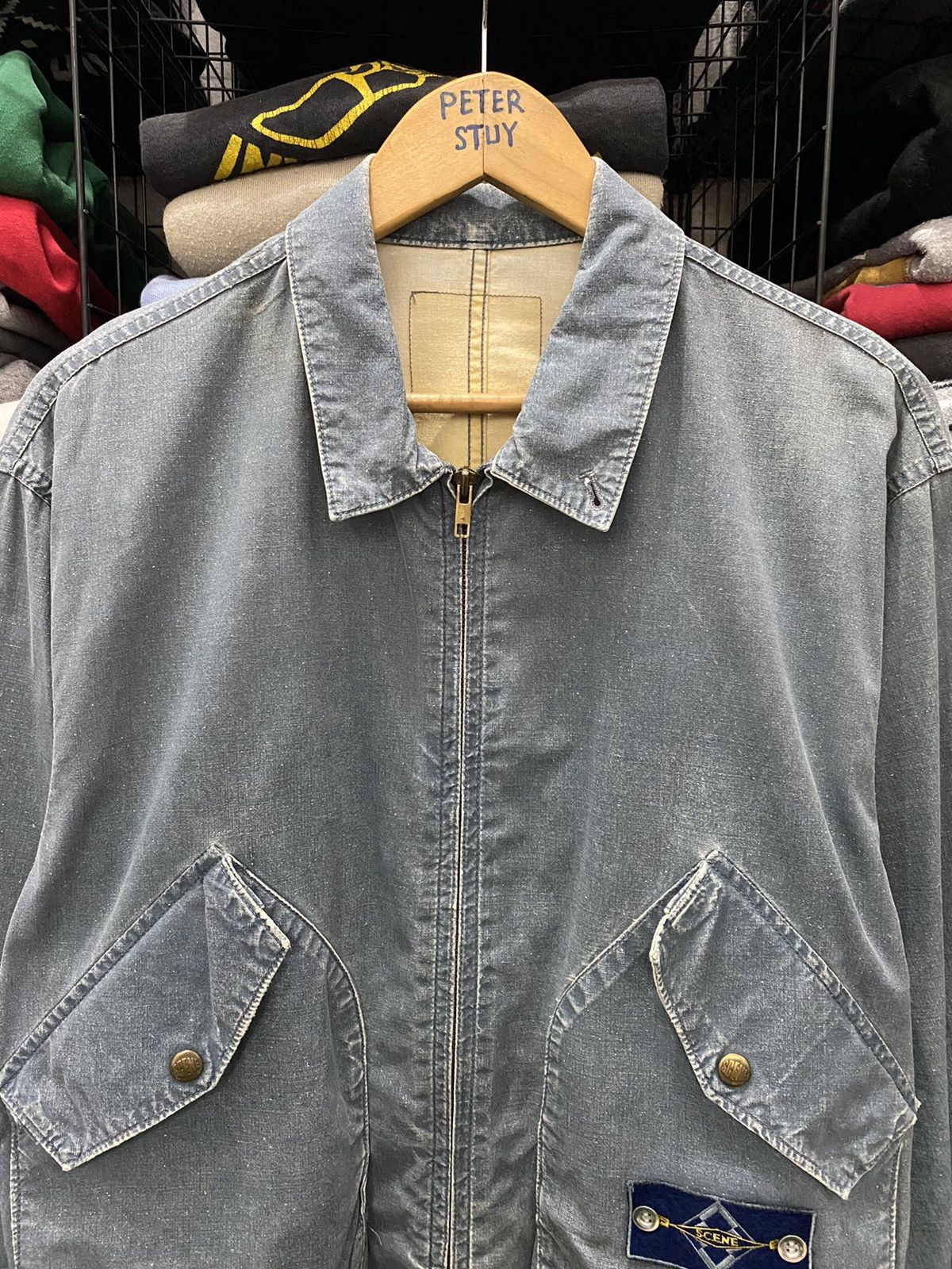 Vintage VINTAGE SCENE BOMBER STYLE JACKET Size US L / EU 52-54 / 3 - 4 Thumbnail