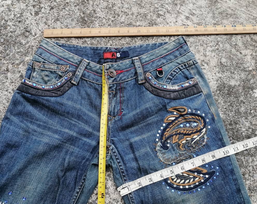 Designer × Japanese Brand A6 Sport Nice Design Denim Jeans Size 30" / US 8 / IT 44 - 4 Thumbnail