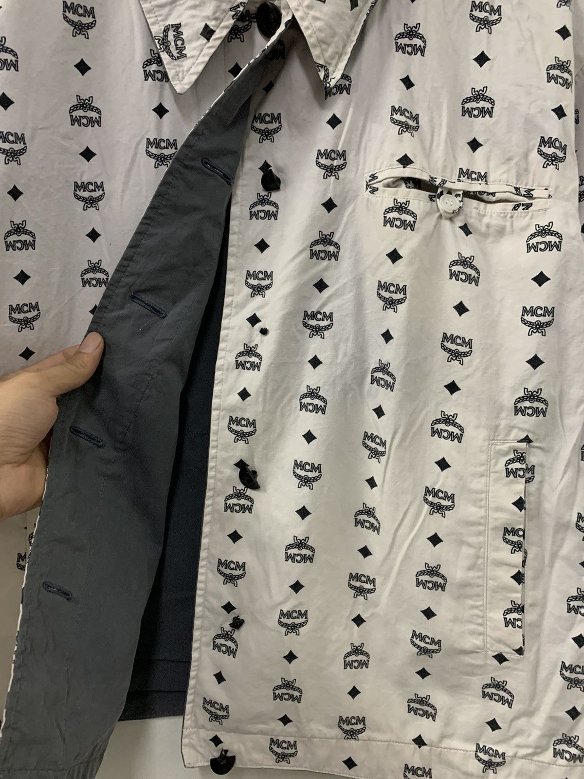 MCM MCM Reversible Monogram Plain Faded Jacket Destroy Button Size US M / EU 48-50 / 2 - 9 Thumbnail