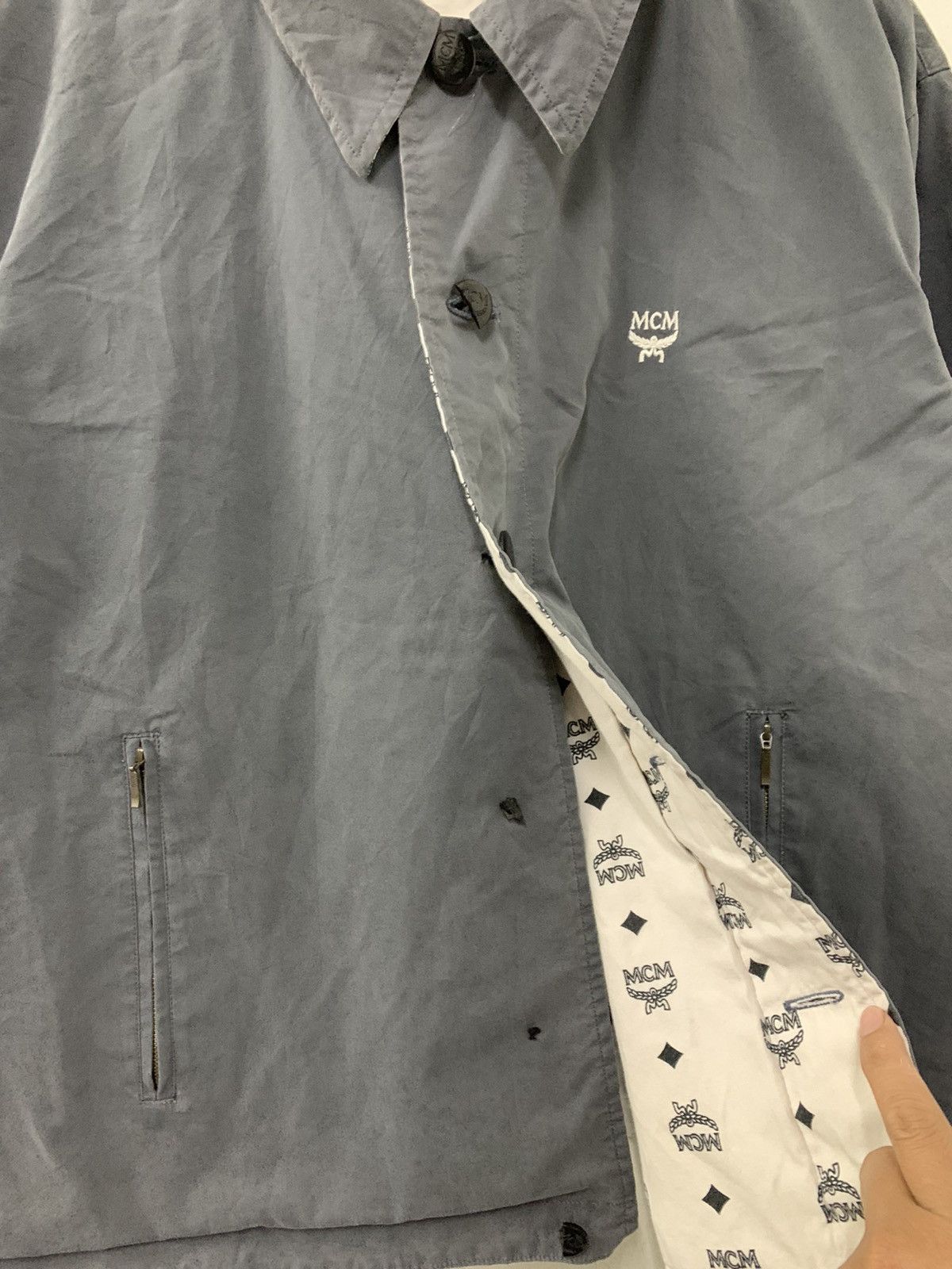 MCM MCM Reversible Monogram Plain Faded Jacket Destroy Button Size US M / EU 48-50 / 2 - 15 Thumbnail