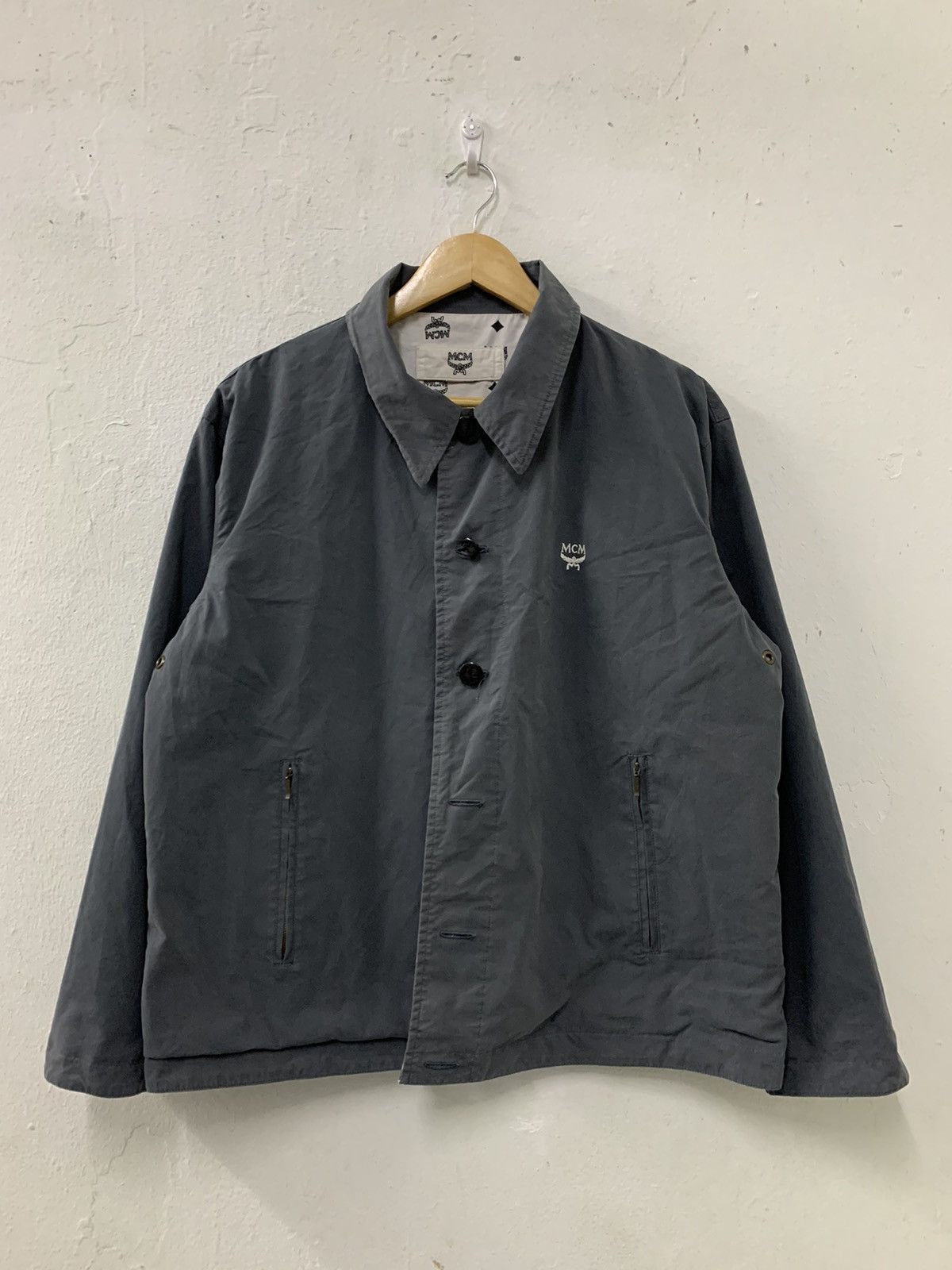 MCM MCM Reversible Monogram Plain Faded Jacket Destroy Button Size US M / EU 48-50 / 2 - 12 Thumbnail