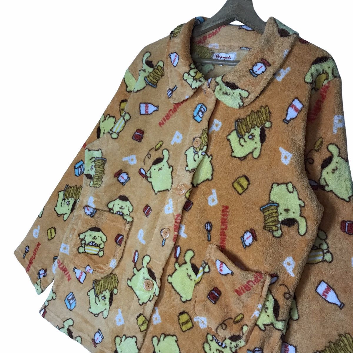 Vintage Vintage POMPOMPURIN Hello Kitty Sanrio Fleece Cardigan Size US L / EU 52-54 / 3 - 4 Thumbnail