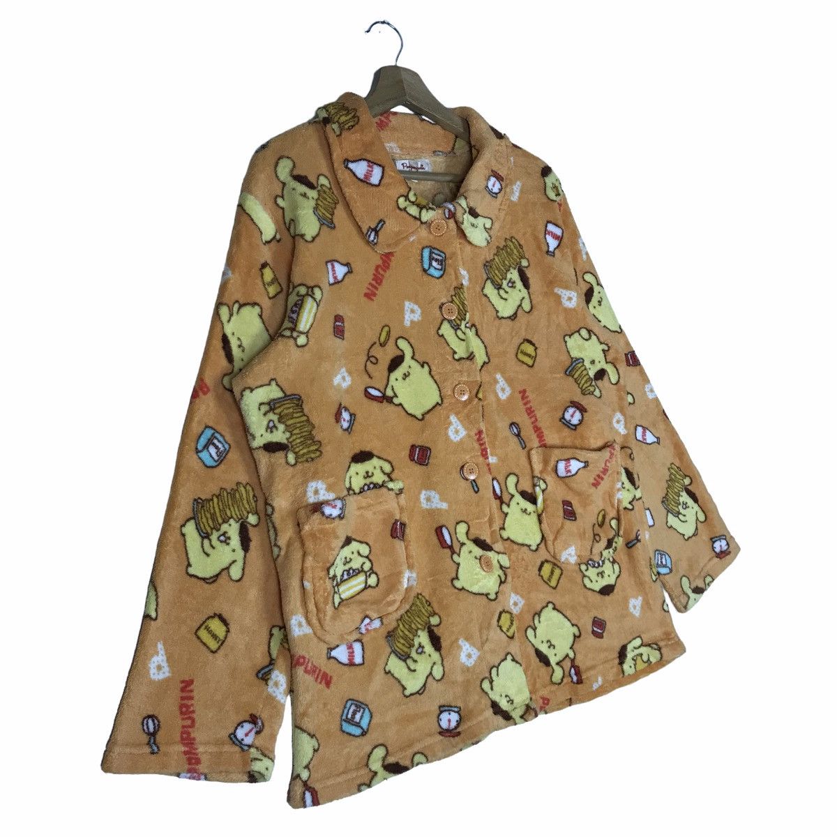 Vintage Vintage POMPOMPURIN Hello Kitty Sanrio Fleece Cardigan Size US L / EU 52-54 / 3 - 3 Thumbnail