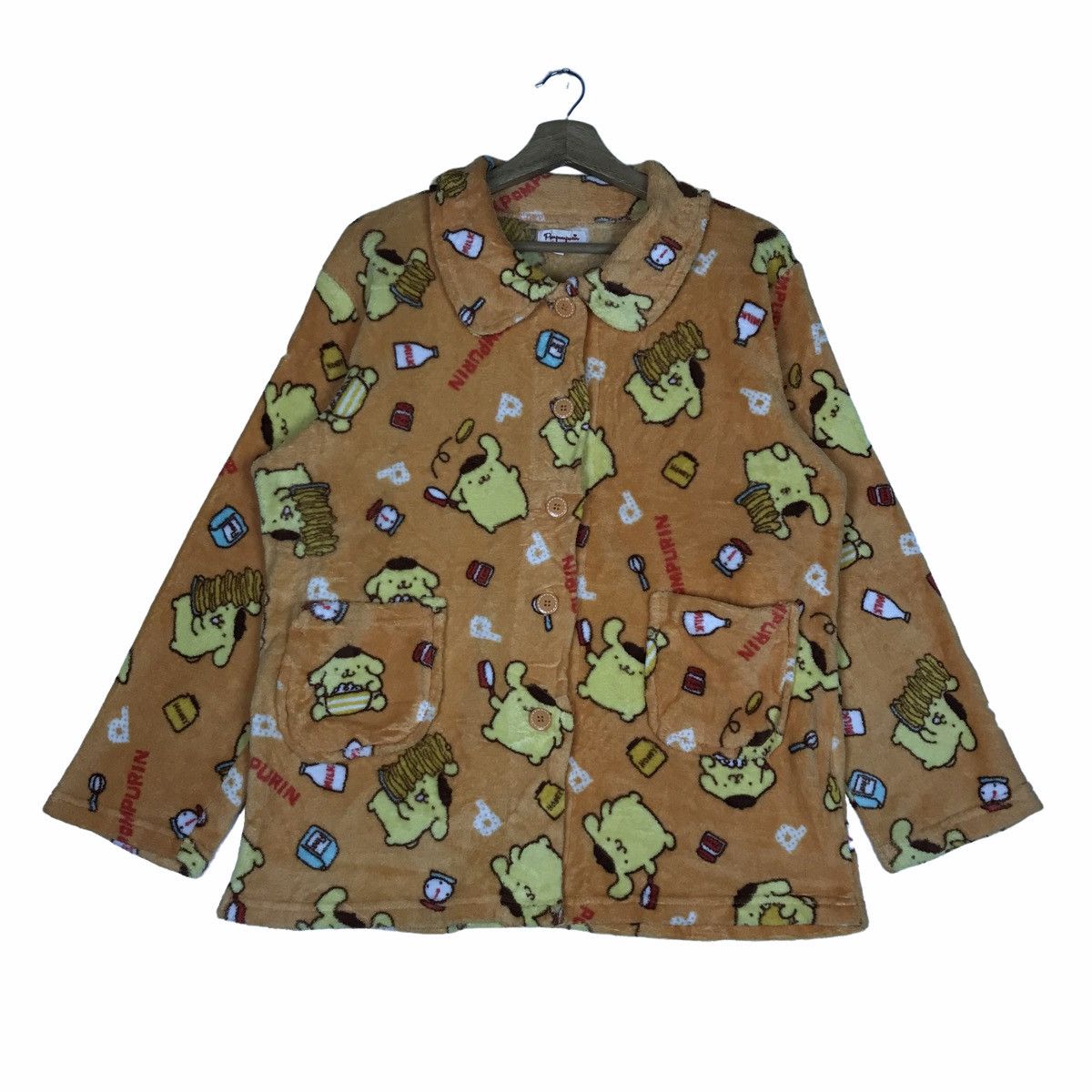 Vintage Vintage POMPOMPURIN Hello Kitty Sanrio Fleece Cardigan Size US L / EU 52-54 / 3 - 1 Thumbnail