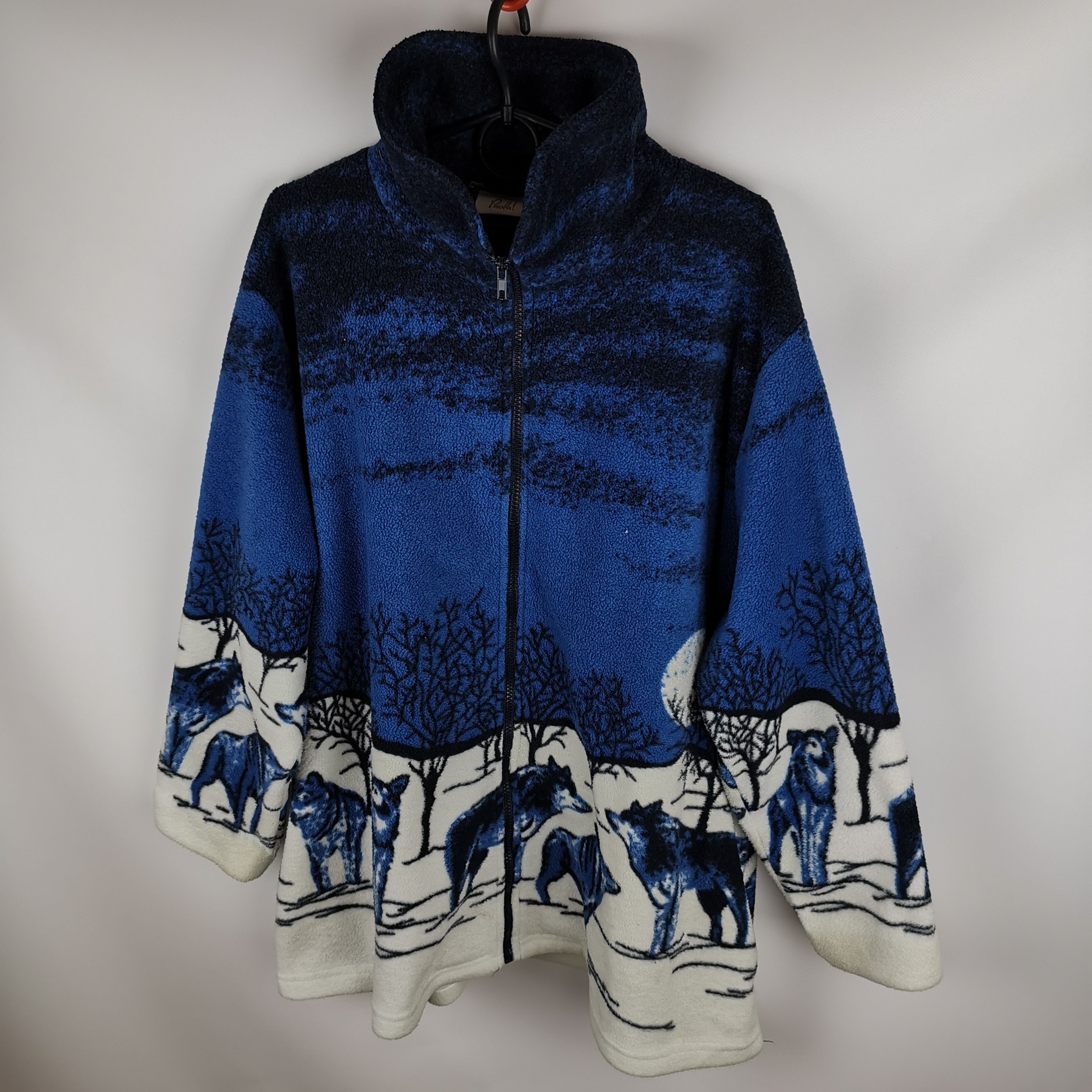 Vintage Vintage PAOLA! wolfs print pattern fleece jacket oversize Size US L / EU 52-54 / 3 - 1 Thumbnail