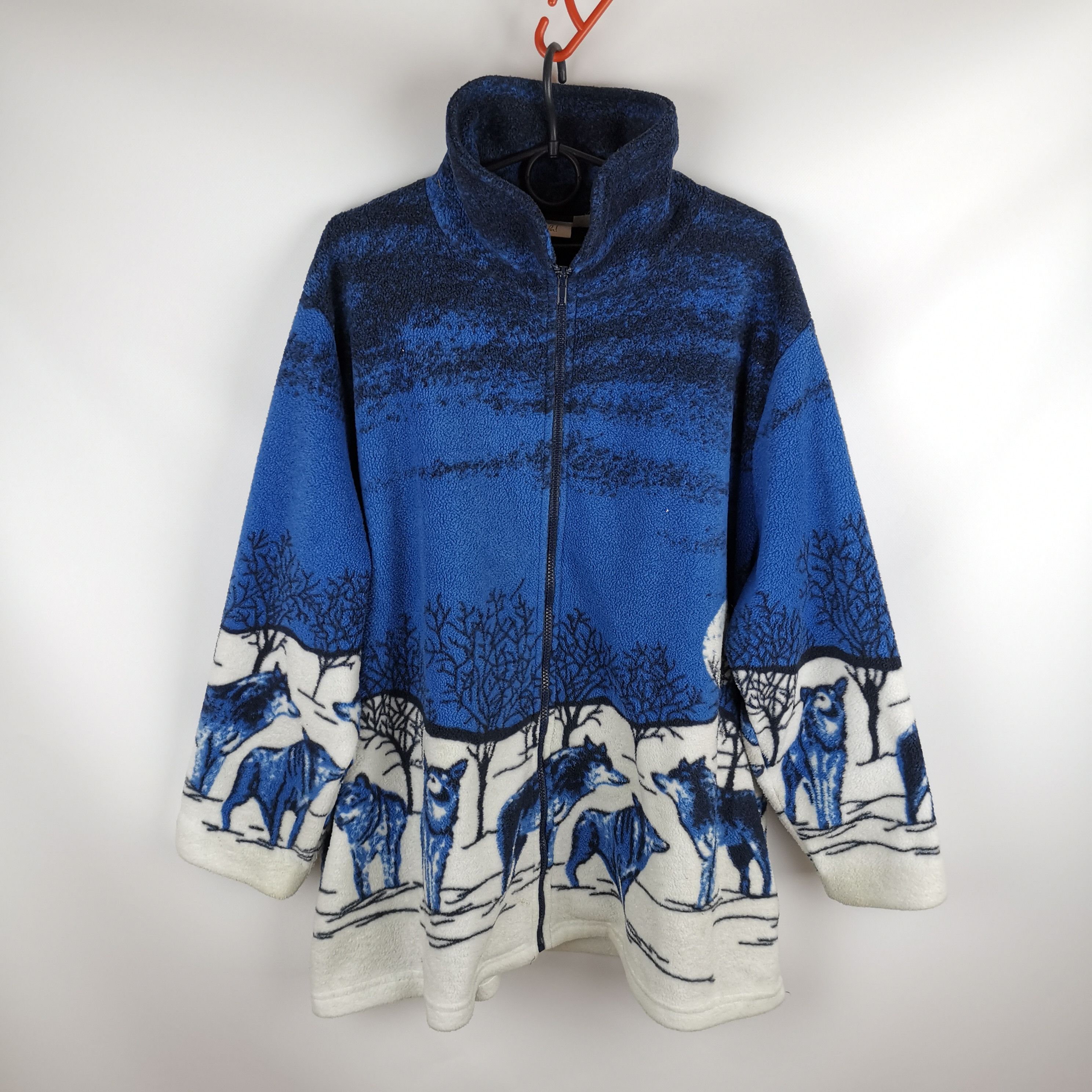 Vintage Vintage PAOLA! wolfs print pattern fleece jacket oversize Size US L / EU 52-54 / 3 - 4 Thumbnail