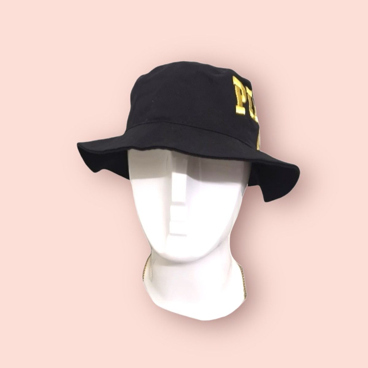 Playboy × Vintage PLAYBOY USA BIG GOLD EMBROIDERED SPELLOUT BUCKET HAT Size ONE SIZE - 3 Thumbnail