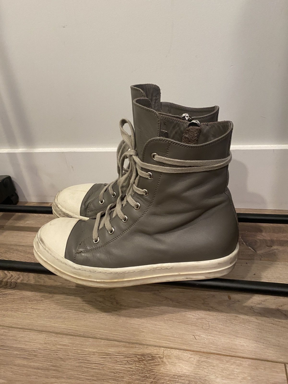 image of Rick Owens Dark Dust Gray Ramones Shoes in Grey, Men's (Size 8)