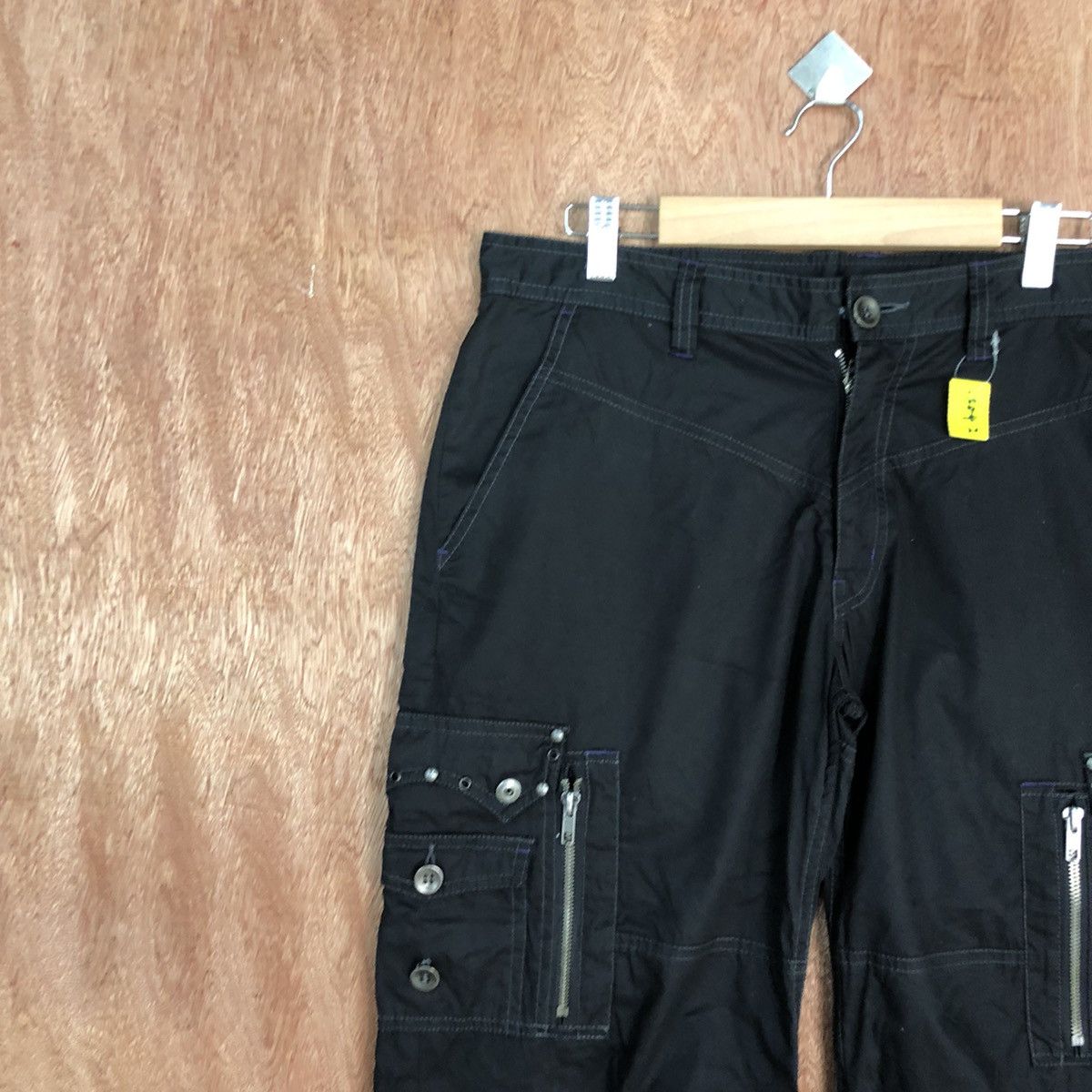 Japanese Brand DLL Semantic Design multi pocket Black cropped pants #2042 Size US 34 / EU 50 - 5 Thumbnail
