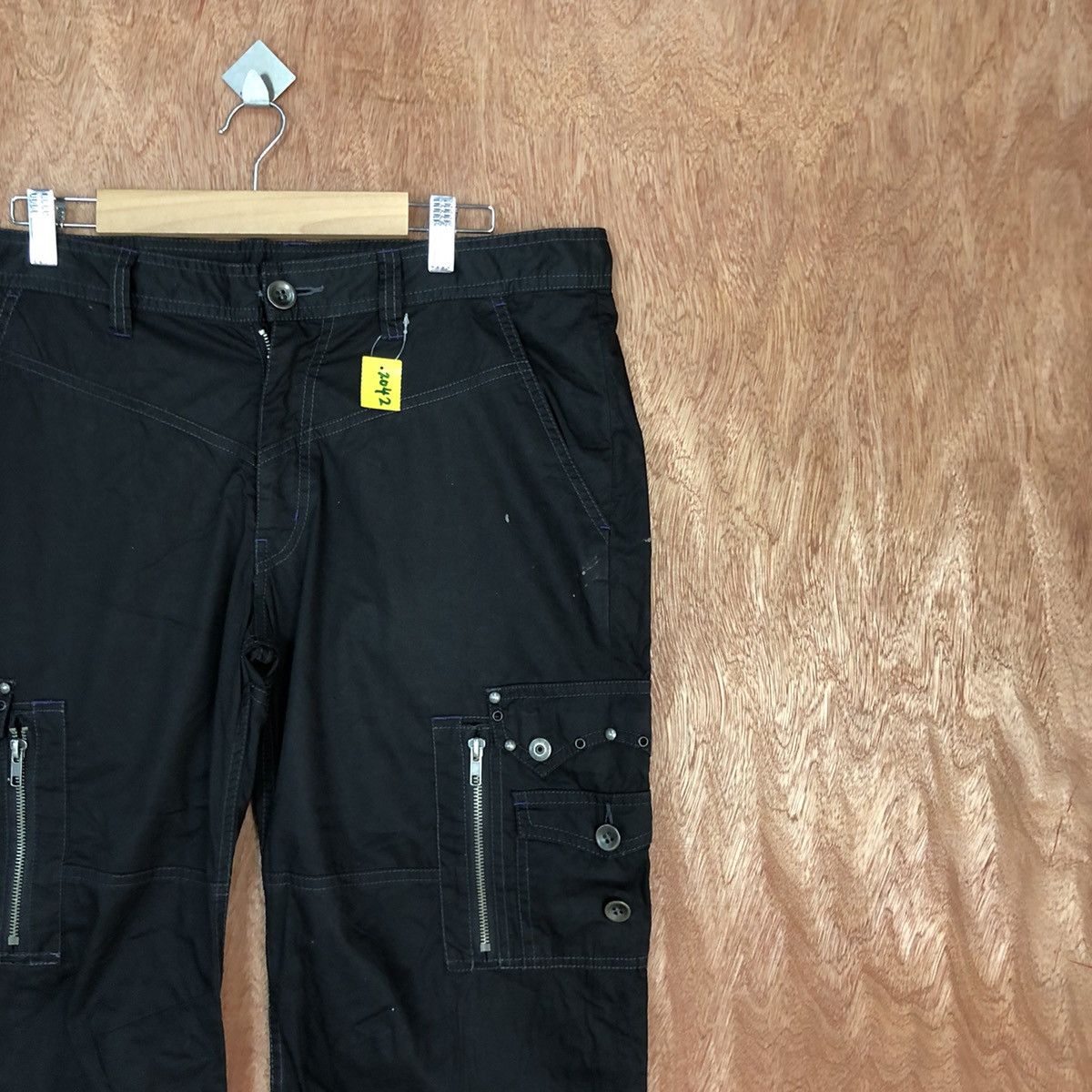 Japanese Brand DLL Semantic Design multi pocket Black cropped pants #2042 Size US 34 / EU 50 - 4 Thumbnail