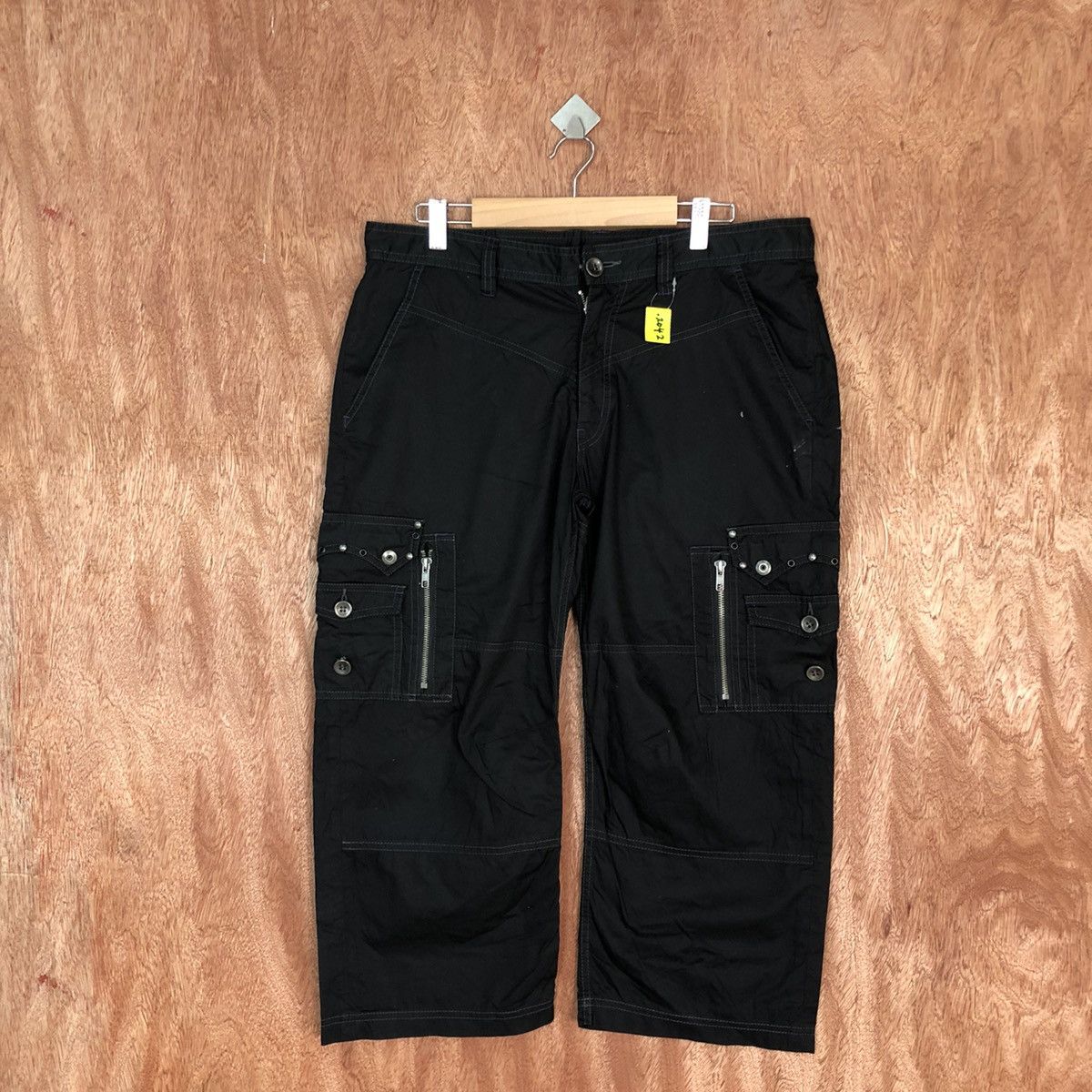 Japanese Brand DLL Semantic Design multi pocket Black cropped pants #2042 Size US 34 / EU 50 - 1 Thumbnail