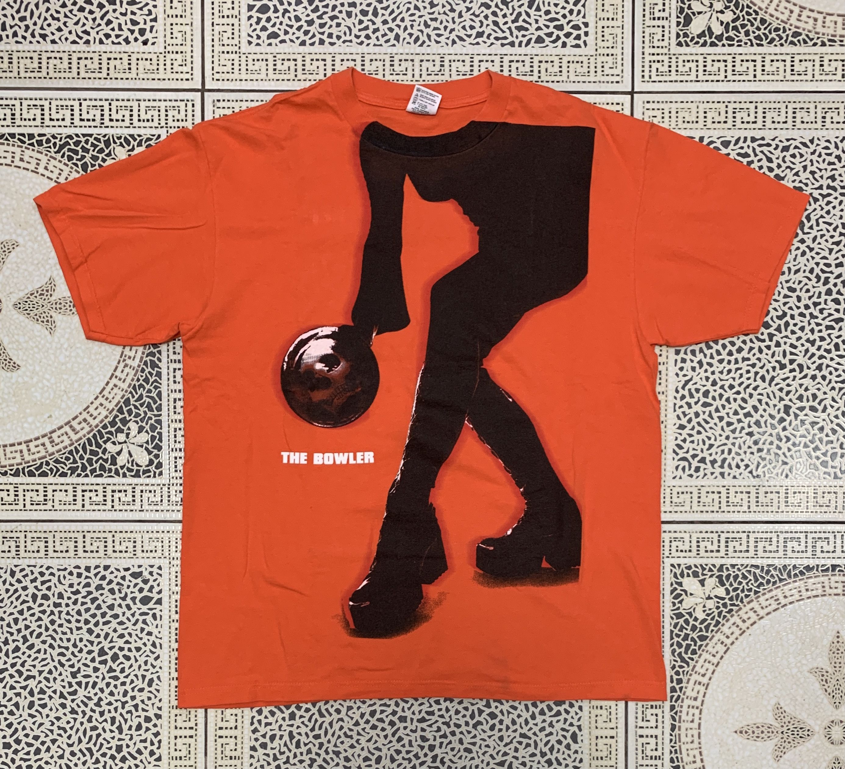 image of Movie Mystery Men The Bowler 1999 Vintage Tee Anvil in Orange (Size XL)