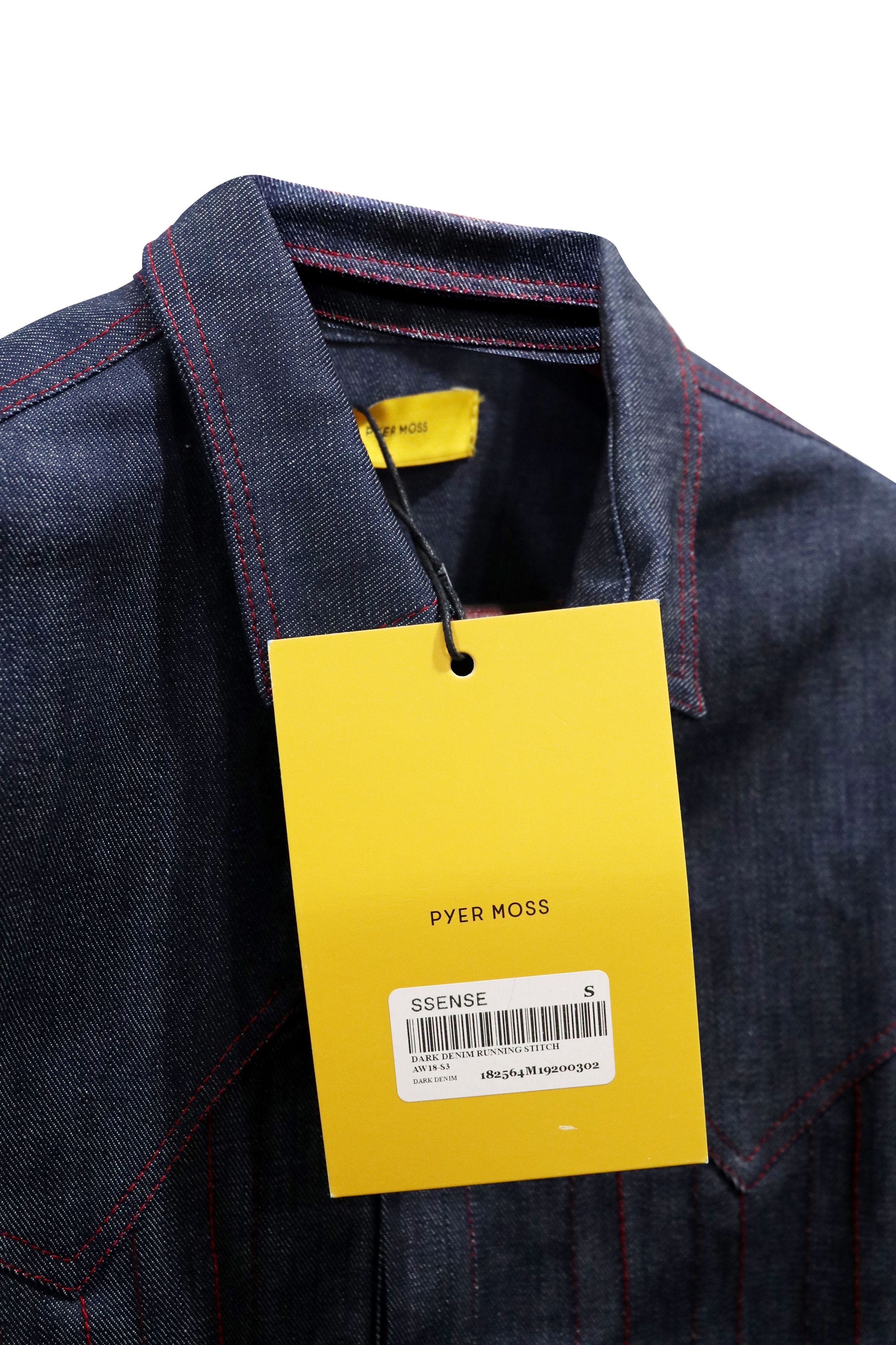 Pyer Moss 🔴 Running Stitch Western Denim Jacket Size US S / EU 44-46 / 1 - 8 Thumbnail