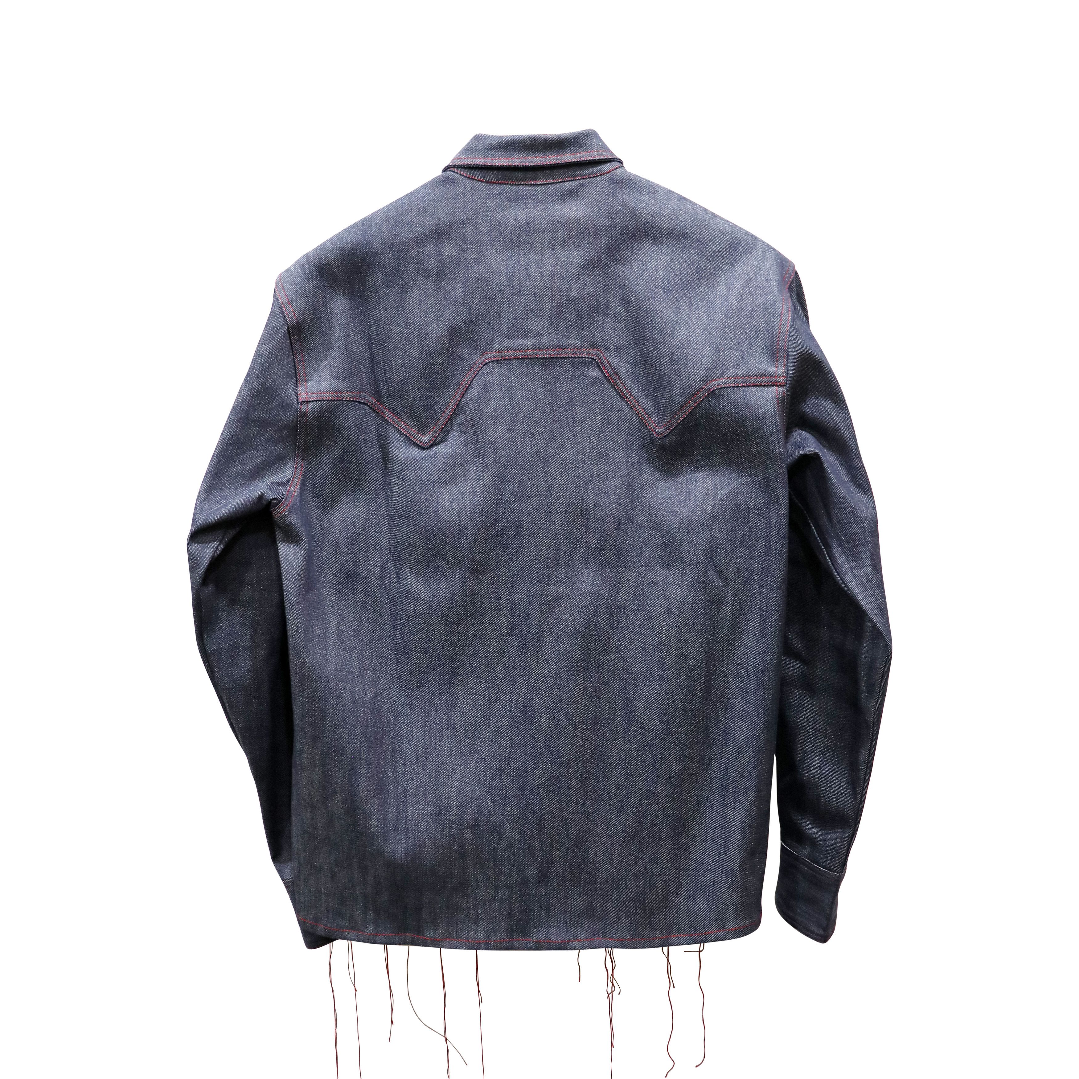 Pyer Moss 🔴 Running Stitch Western Denim Jacket Size US S / EU 44-46 / 1 - 2 Thumbnail