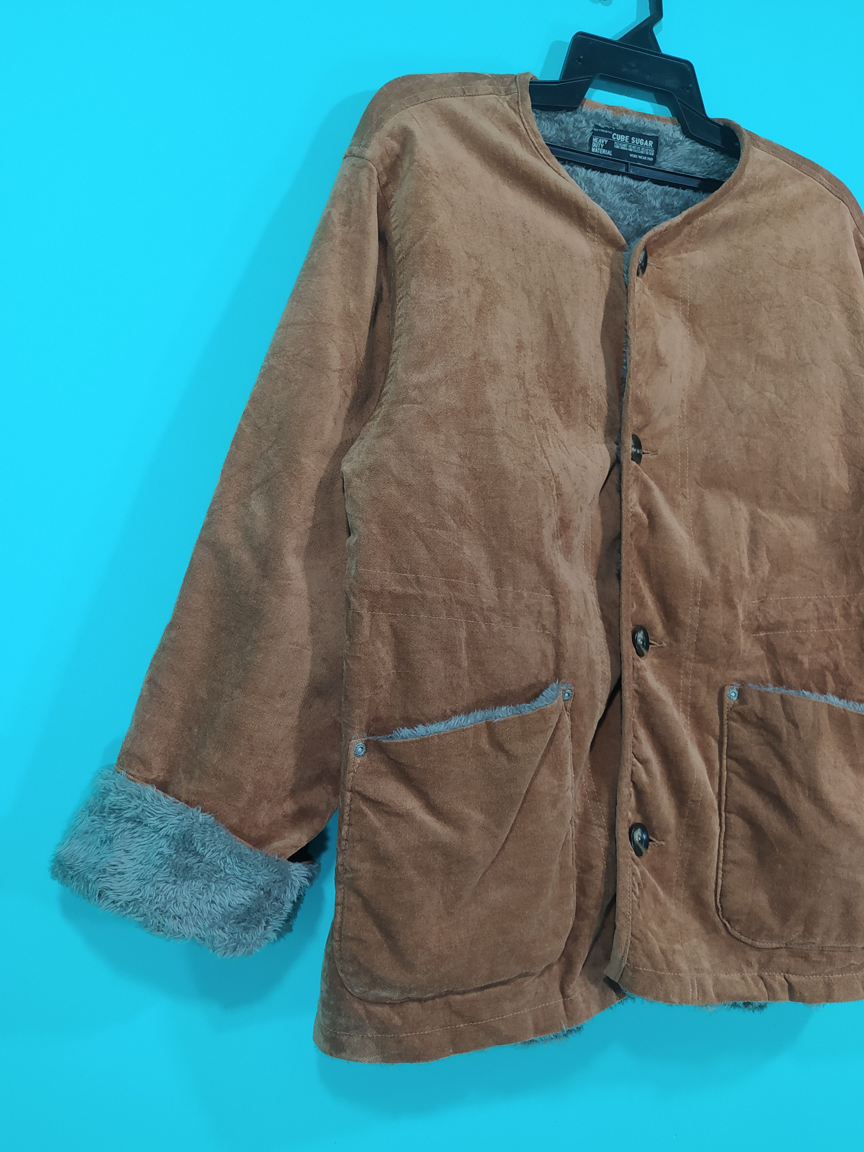 Japanese Brand Moleskins Cube Sugar Lined Fleece Jacket Size US M / EU 48-50 / 2 - 2 Thumbnail