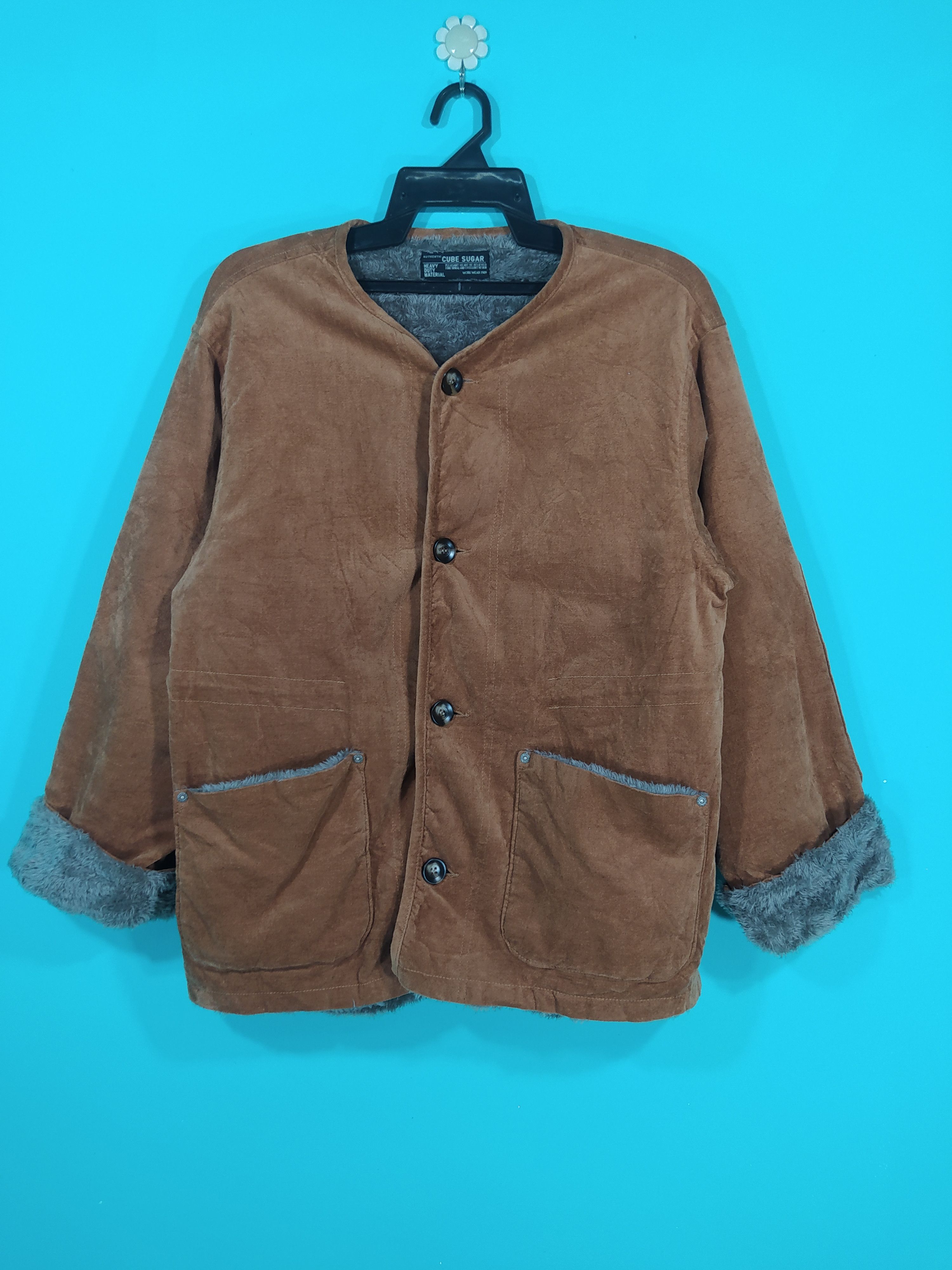 Japanese Brand Moleskins Cube Sugar Lined Fleece Jacket Size US M / EU 48-50 / 2 - 1 Thumbnail