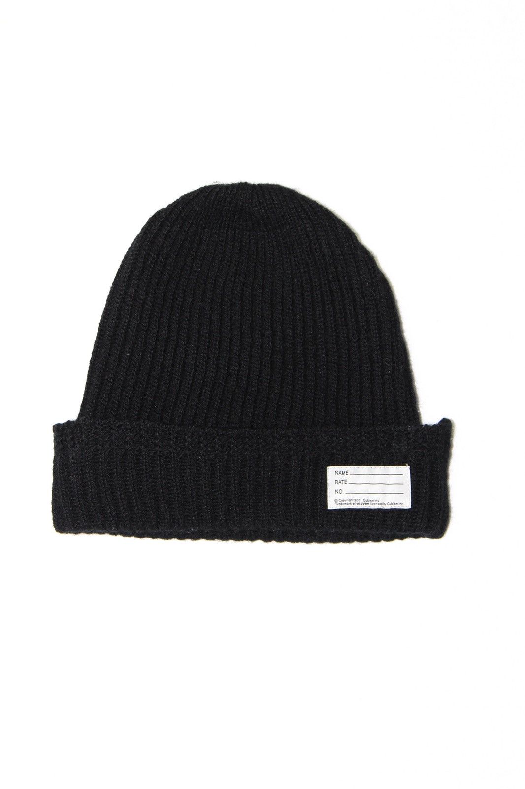 image of Visvim Wool Knit Beanie in Black, Men's