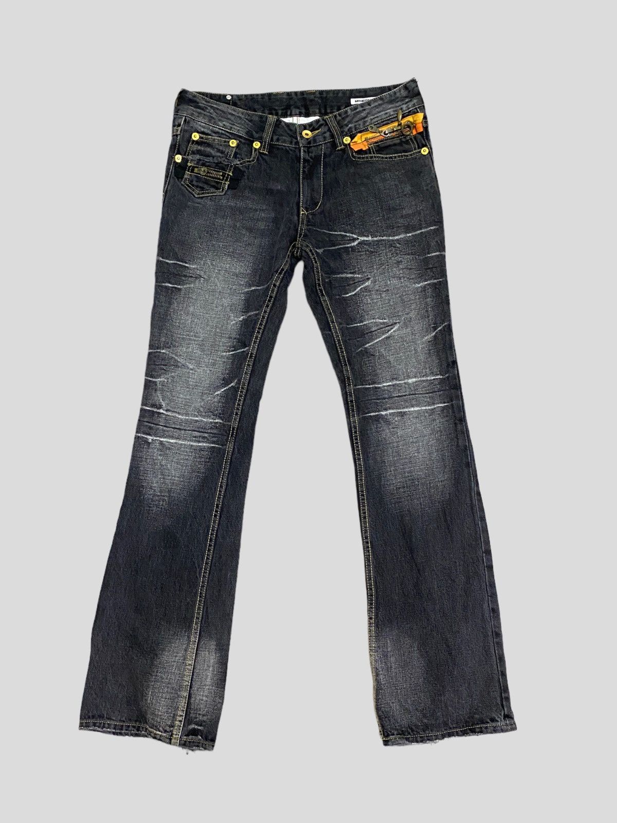 semanticdesign 希少フレアデザイン デニムパンツ semantic design gimmick zip flare denim