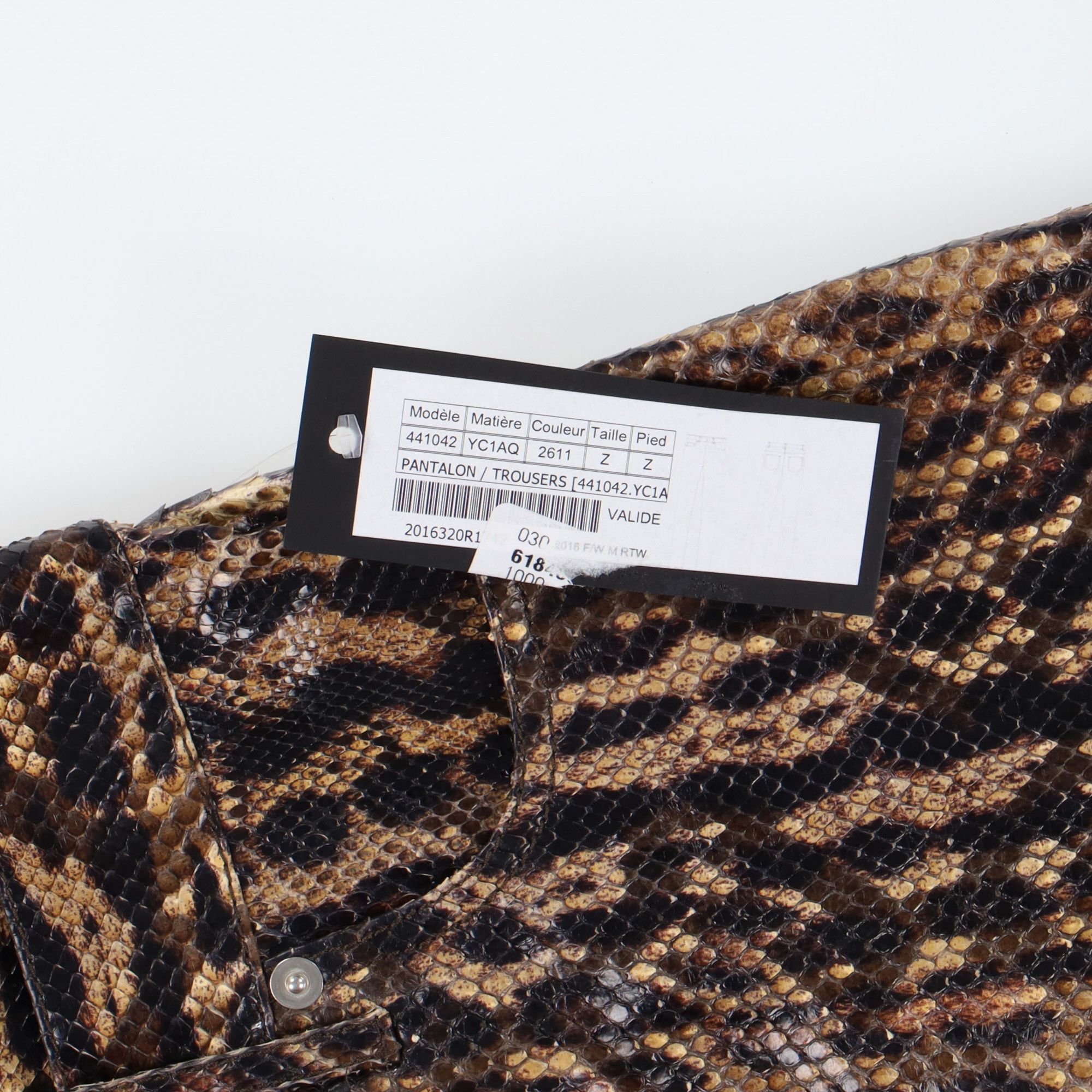 Saint Laurent Paris 1 of 1 Genuine Python Leather Trousers Size US 28 / EU 44 - 4 Thumbnail