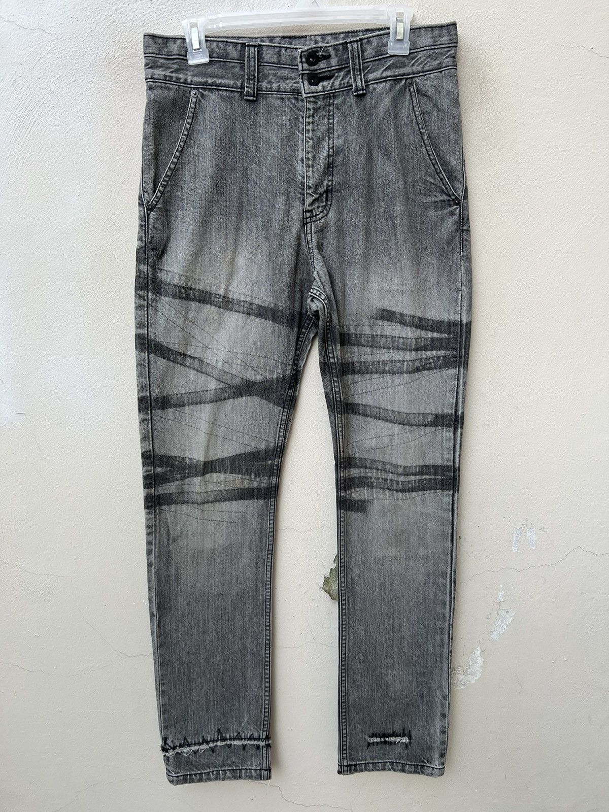 Vintage Vintage FLORAL WATER Japan Striped Patchwork Denim Pant Size US 31 - 6 Thumbnail