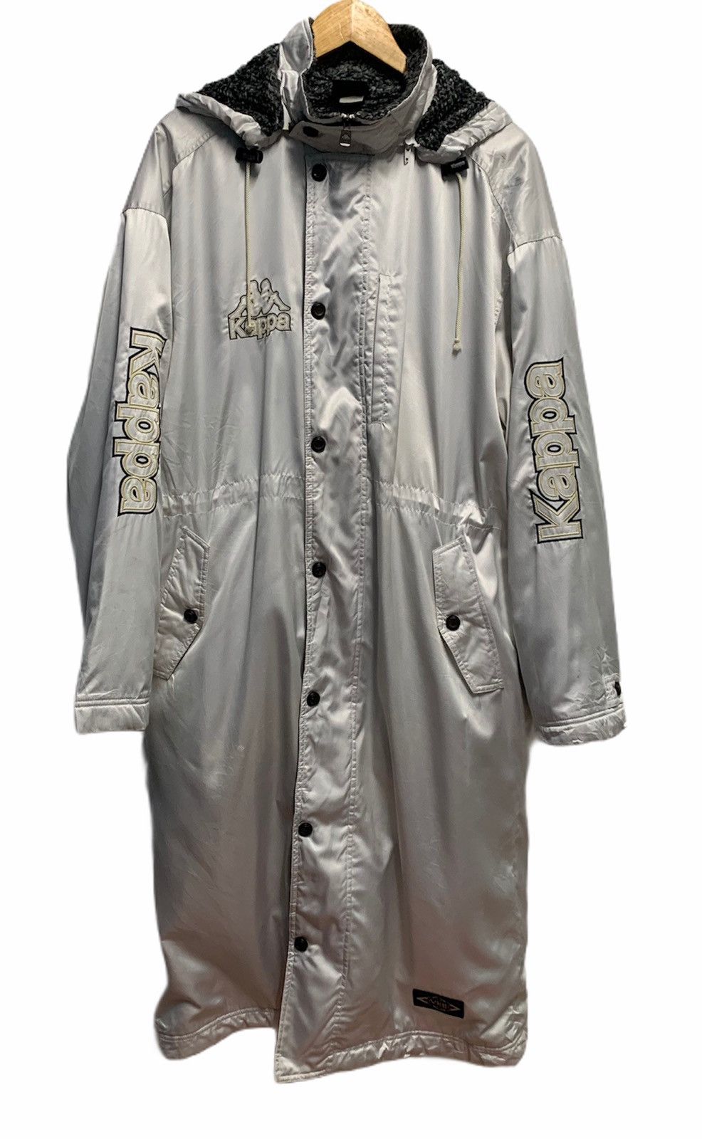 Kappa × Vintage Vintage 80s Kappa Spellout Big Logo Long Jacket Hoodie Size US L / EU 52-54 / 3 - 2 Thumbnail