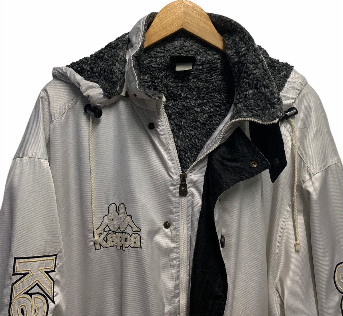Kappa × Vintage Vintage 80s Kappa Spellout Big Logo Long Jacket Hoodie Size US L / EU 52-54 / 3 - 5 Thumbnail