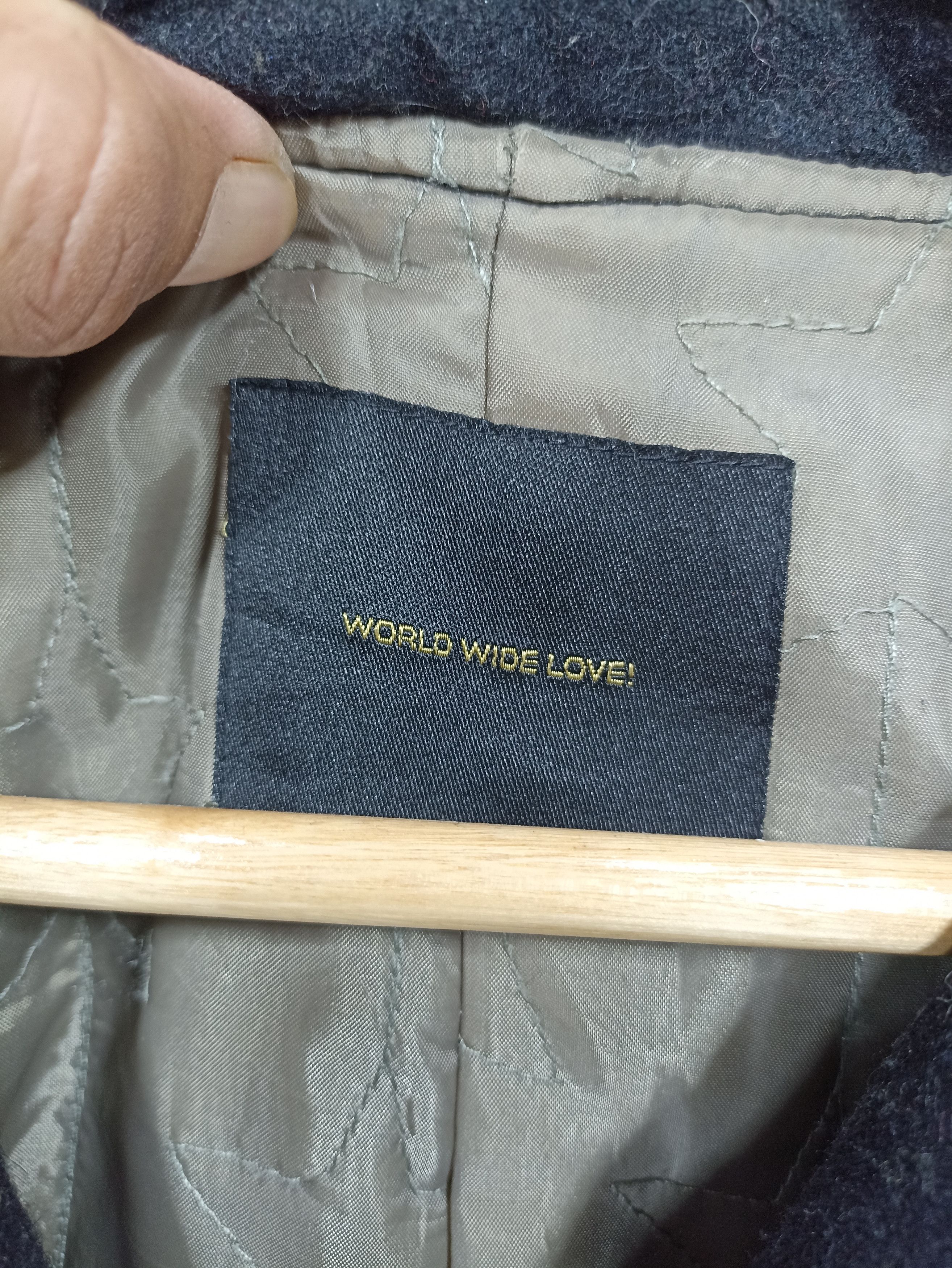 Japanese Brand × Vintage World wide love! Wool Bike Jacket Size US S / EU 44-46 / 1 - 5 Thumbnail