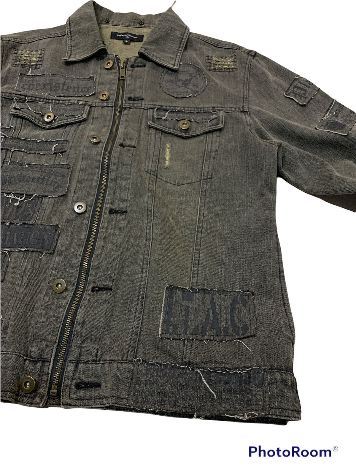 Japanese Brand IN THE ATTIC HOMME PATCHES PUNK DENIM JACKET Size US L / EU 52-54 / 3 - 8 Thumbnail