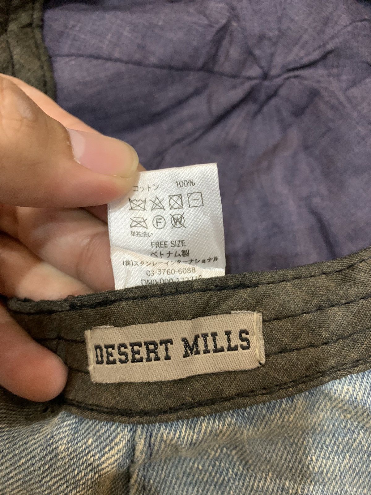 Japanese Brand DESERT MILLS DISTRESSED DENIM ARTIST HAT Size ONE SIZE - 6 Thumbnail