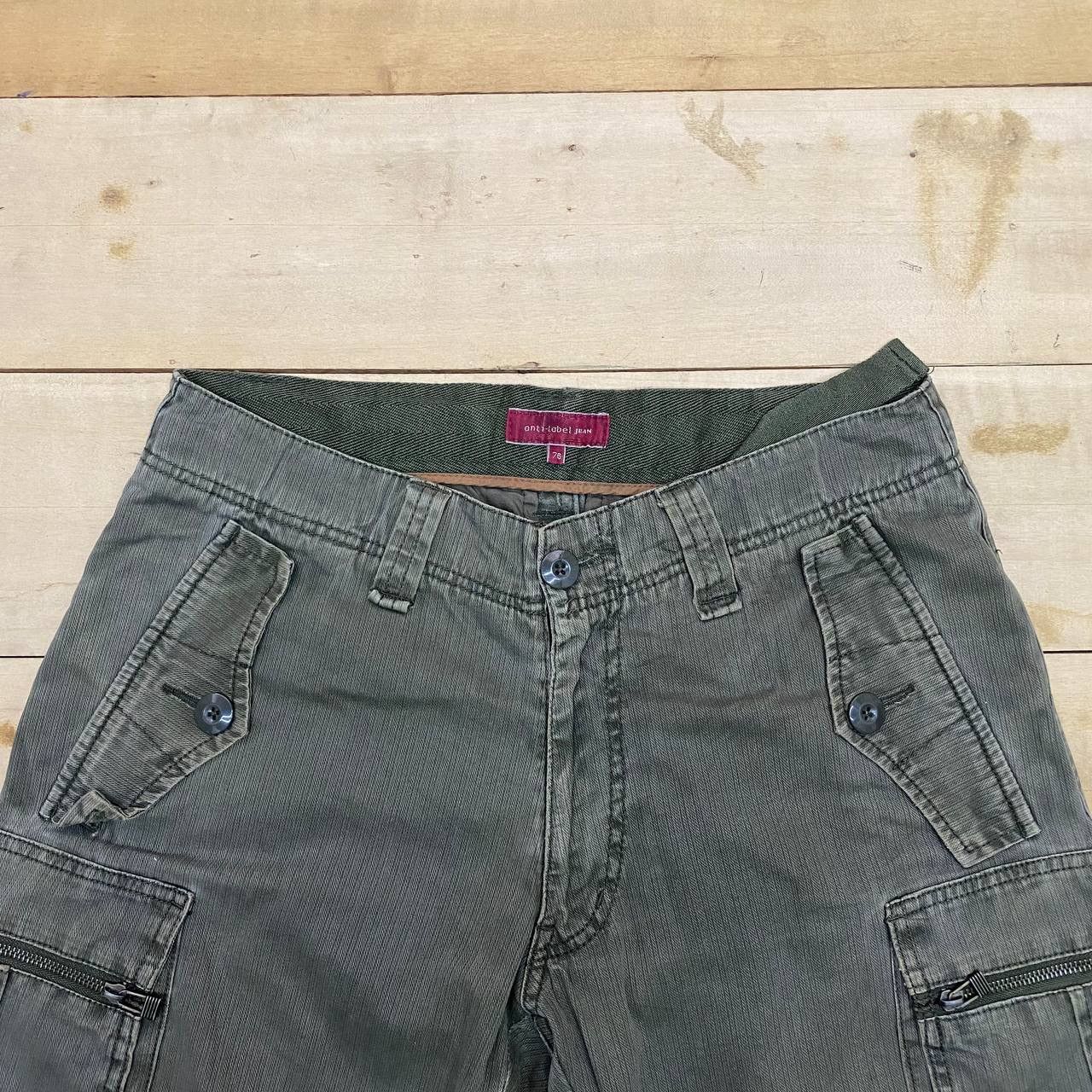 Vintage X383 JAPAN ANTI-LABEL JEAN FADED CARGO PANTS Size US 33 - 2 Thumbnail