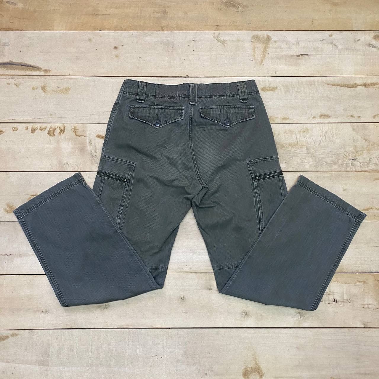 Vintage X383 JAPAN ANTI-LABEL JEAN FADED CARGO PANTS Size US 33 - 3 Thumbnail