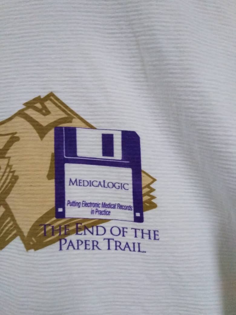 Microsoft Vintage 80''s Microsoft Floppy Disc Made In Usa Oneita Tag Size US XL / EU 56 / 4 - 3 Thumbnail