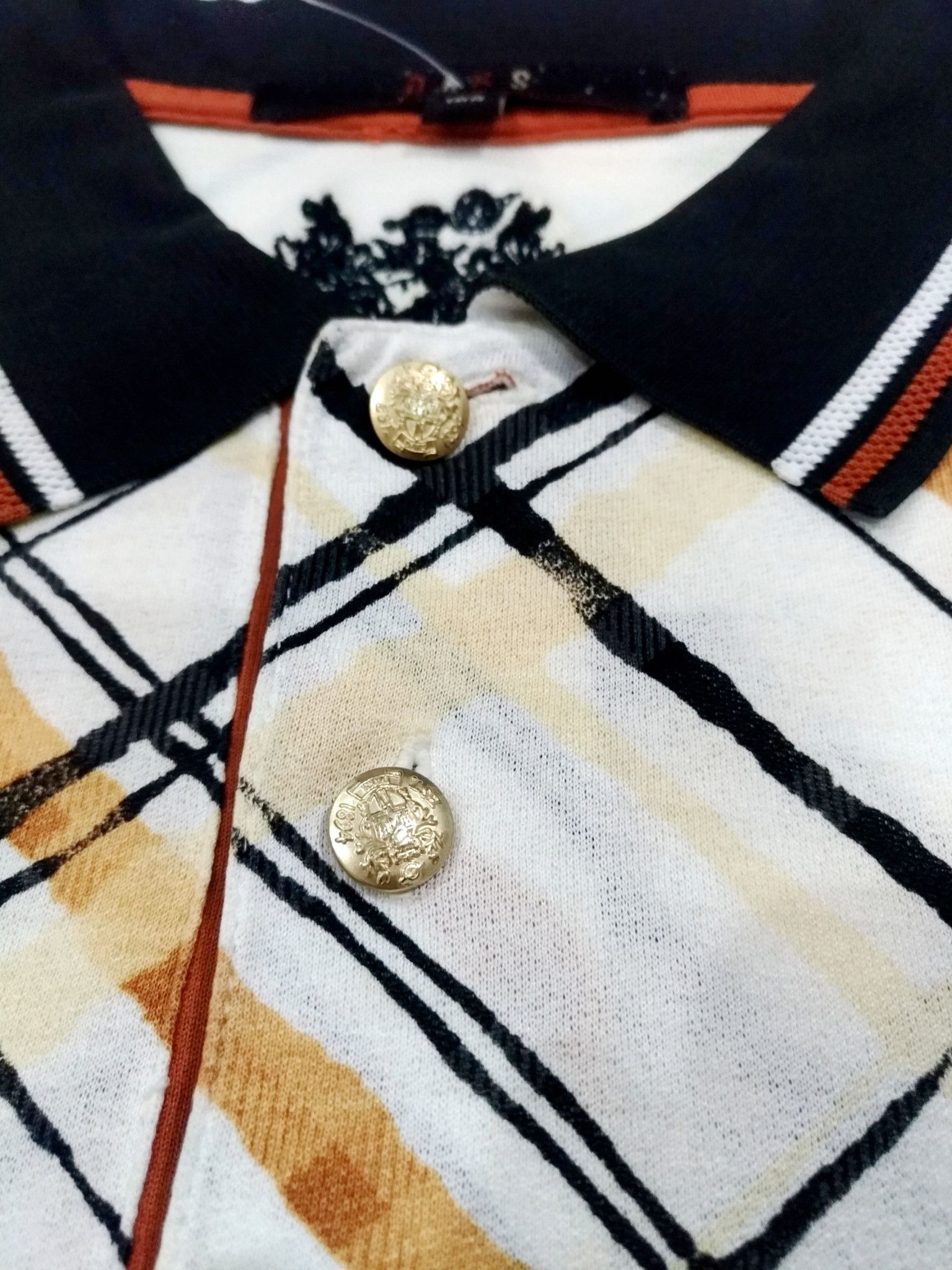 DAKS × Designer RARE! VTG DAKS GOLF DIAMOND NOVACHECK SILKY POLO SHIRT Size US L / EU 52-54 / 3 - 7 Thumbnail