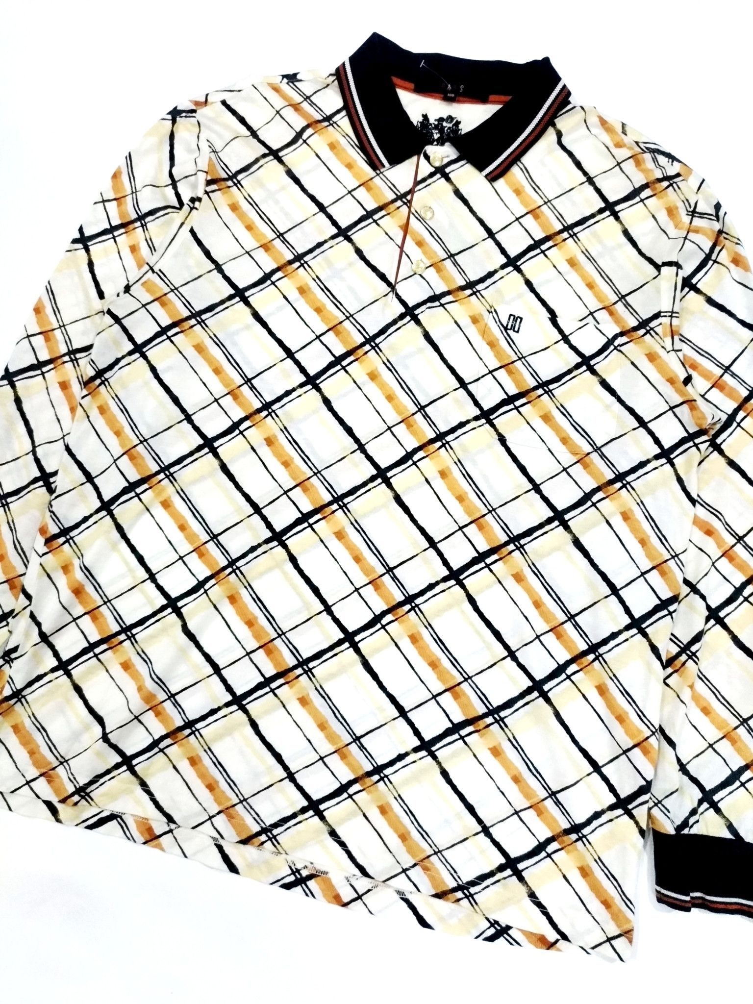DAKS × Designer RARE! VTG DAKS GOLF DIAMOND NOVACHECK SILKY POLO SHIRT Size US L / EU 52-54 / 3 - 3 Thumbnail