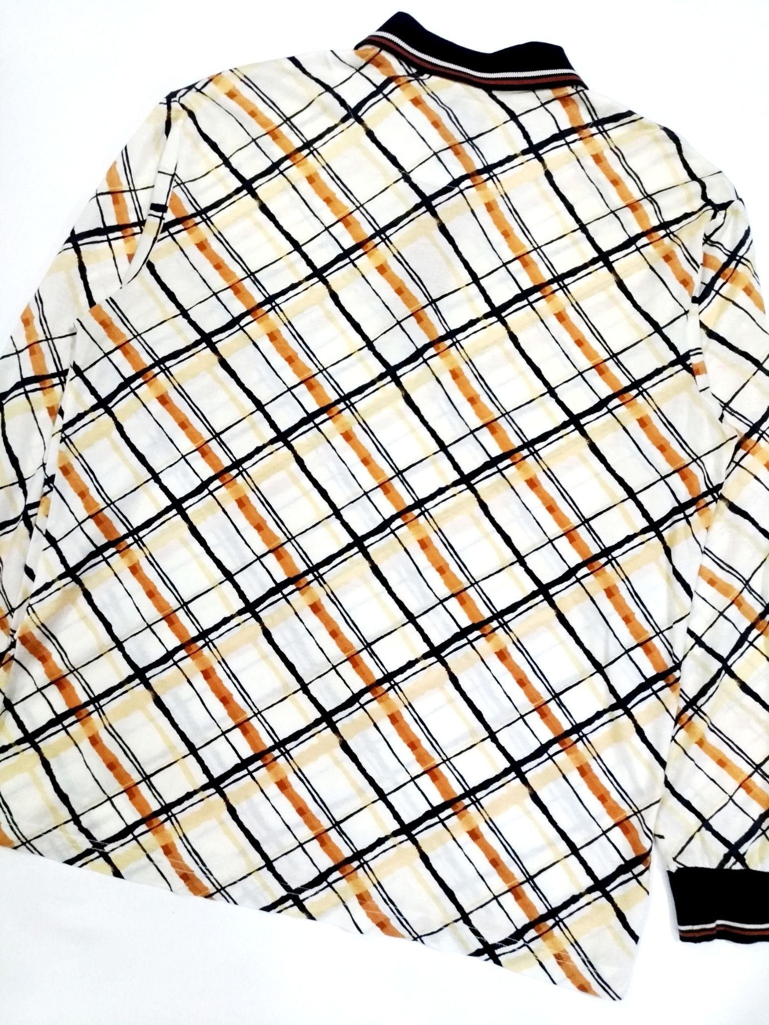 DAKS × Designer RARE! VTG DAKS GOLF DIAMOND NOVACHECK SILKY POLO SHIRT Size US L / EU 52-54 / 3 - 8 Thumbnail