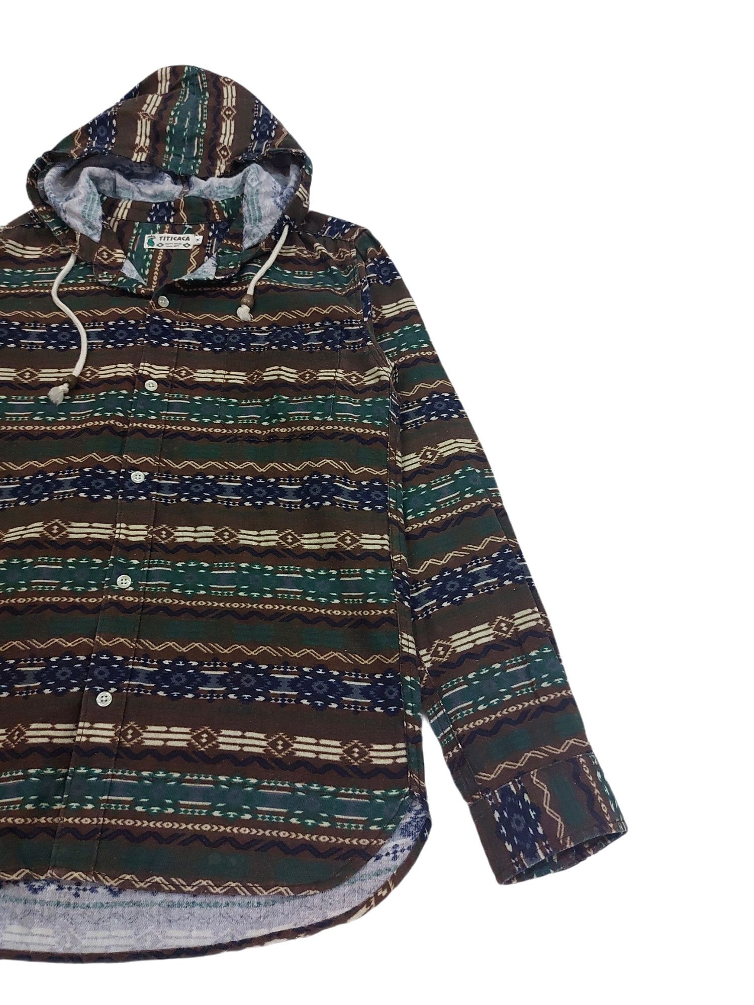 Designer × Japanese Brand RARE! TITICACA JAPANESE BRAND TRIBAL NATIVE HOODIE SHIRT Size US S / EU 44-46 / 1 - 3 Thumbnail