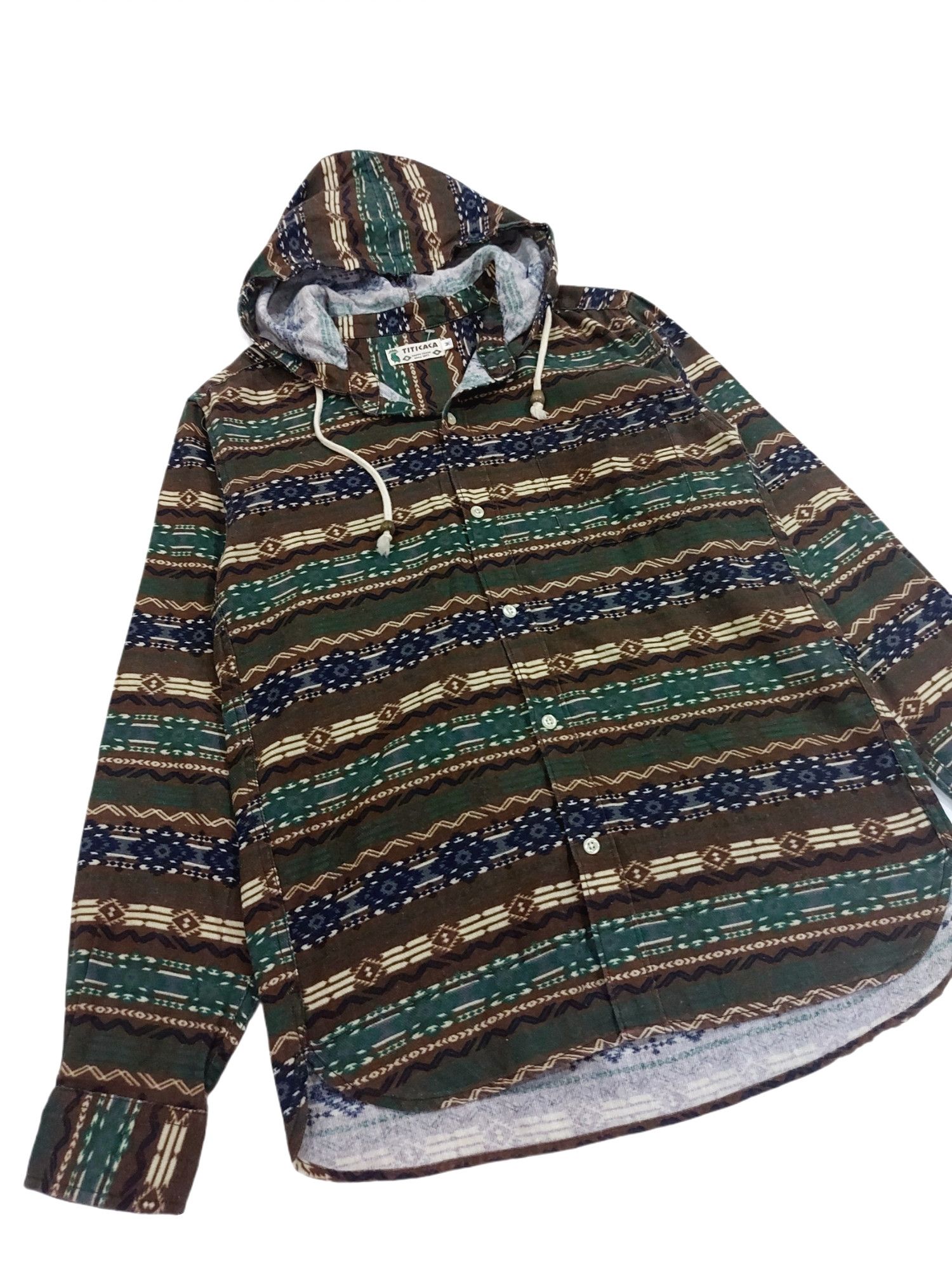 Designer × Japanese Brand RARE! TITICACA JAPANESE BRAND TRIBAL NATIVE HOODIE SHIRT Size US S / EU 44-46 / 1 - 5 Thumbnail
