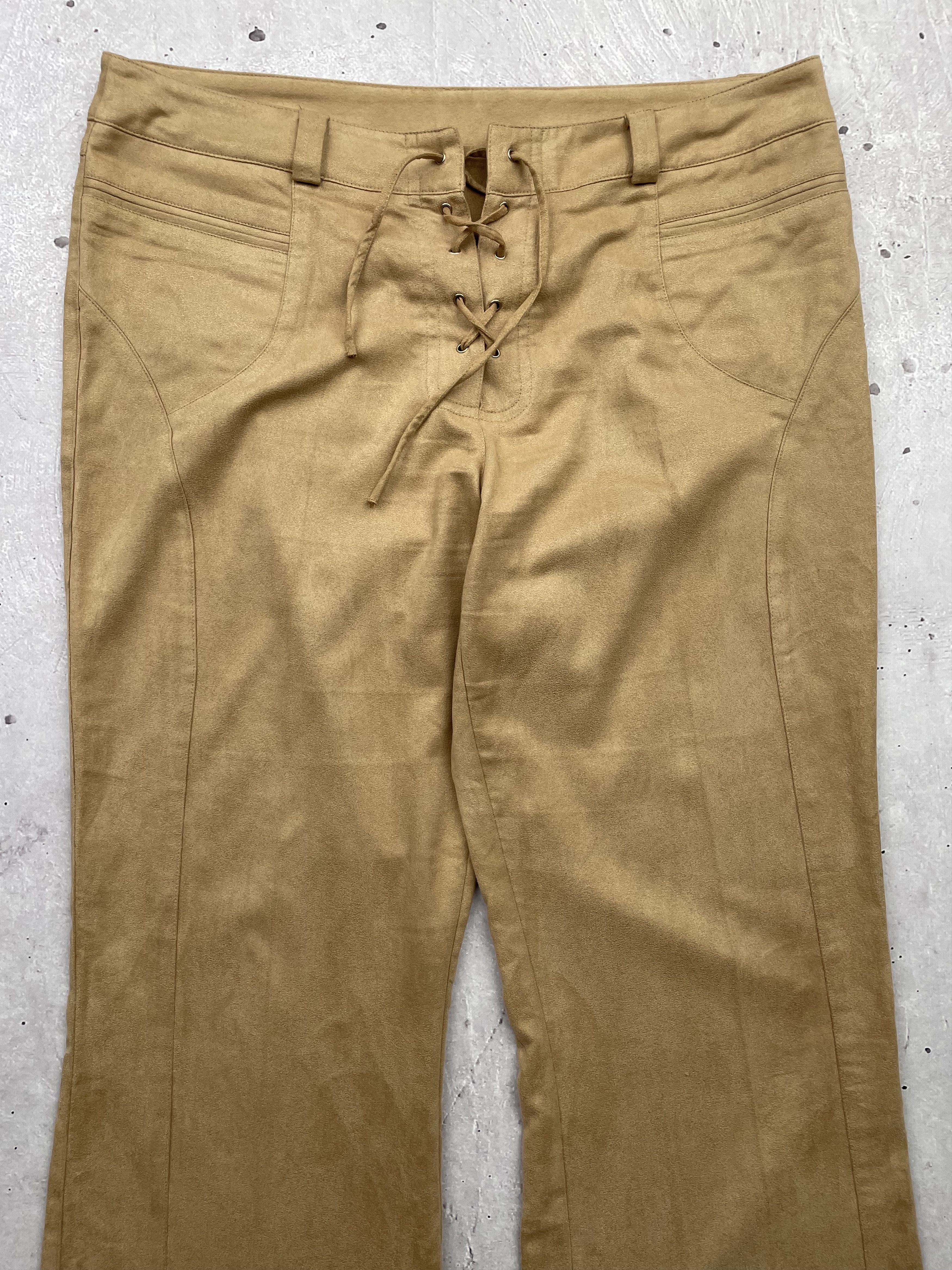 Genuine Leather × Japanese Brand × Vintage Vintage Leather Suede Flared Bondage Pants Size 32" / US 10 / IT 46 - 2 Thumbnail