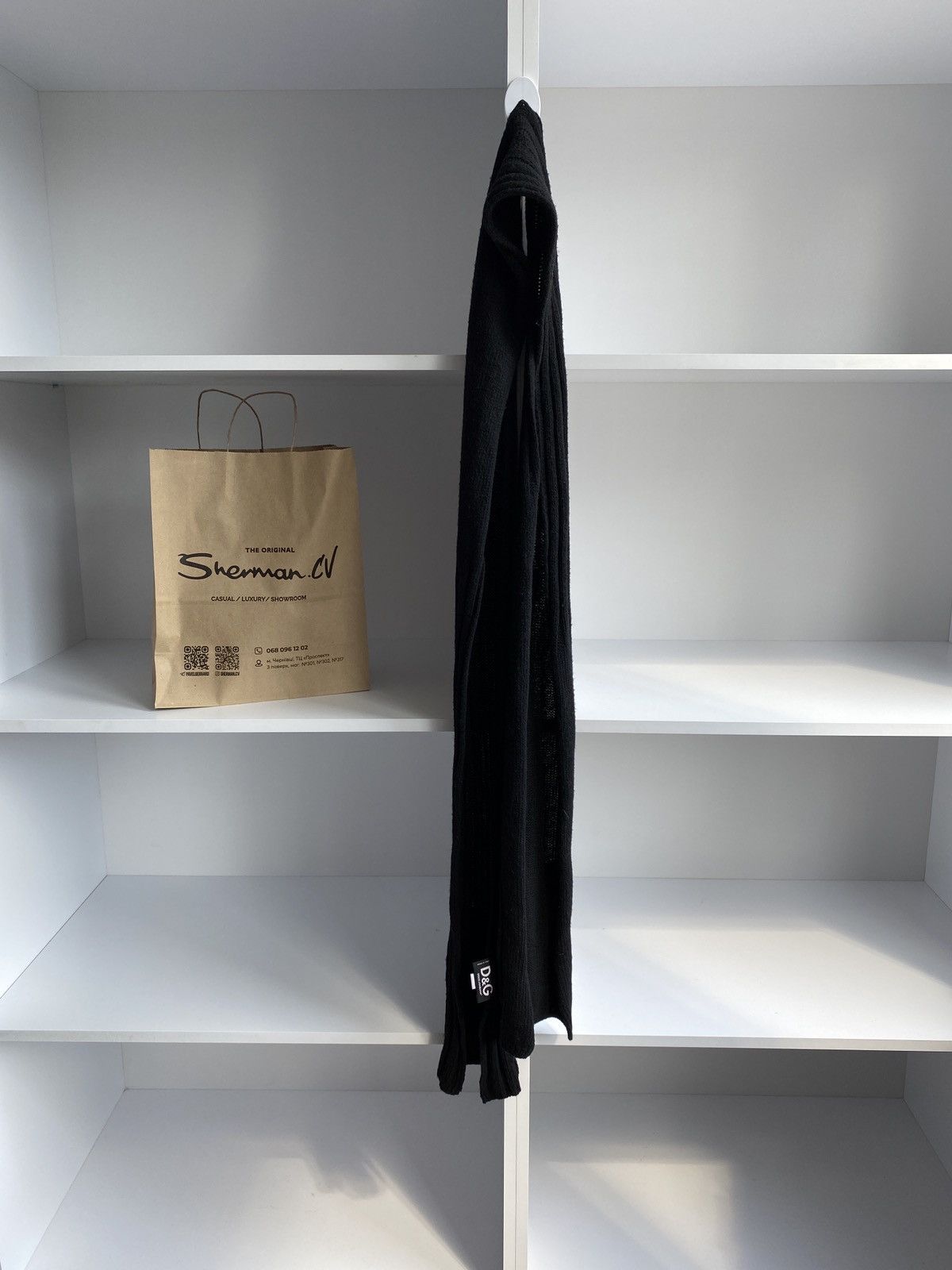 Dolce & Gabbana Dolce & Gabanna Black Cashmere Silk Wool Striped Scarf Size ONE SIZE - 2 Thumbnail